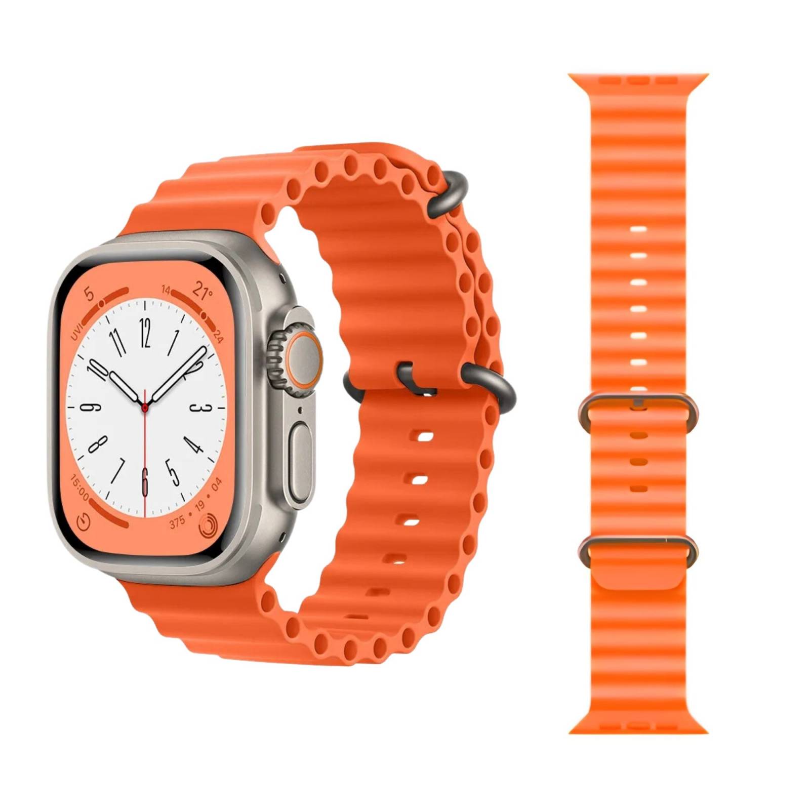 Correa Ocean Band Para Apple Watch ecomlab, Brazalete Deportivo De Entrenamiento Ajustable, Impermeable Y Suave Para Apple Watch Series 1,2,3,4,5,6,7,8,Ultra,Se (38/40/41/42/44/45/49 Mm)