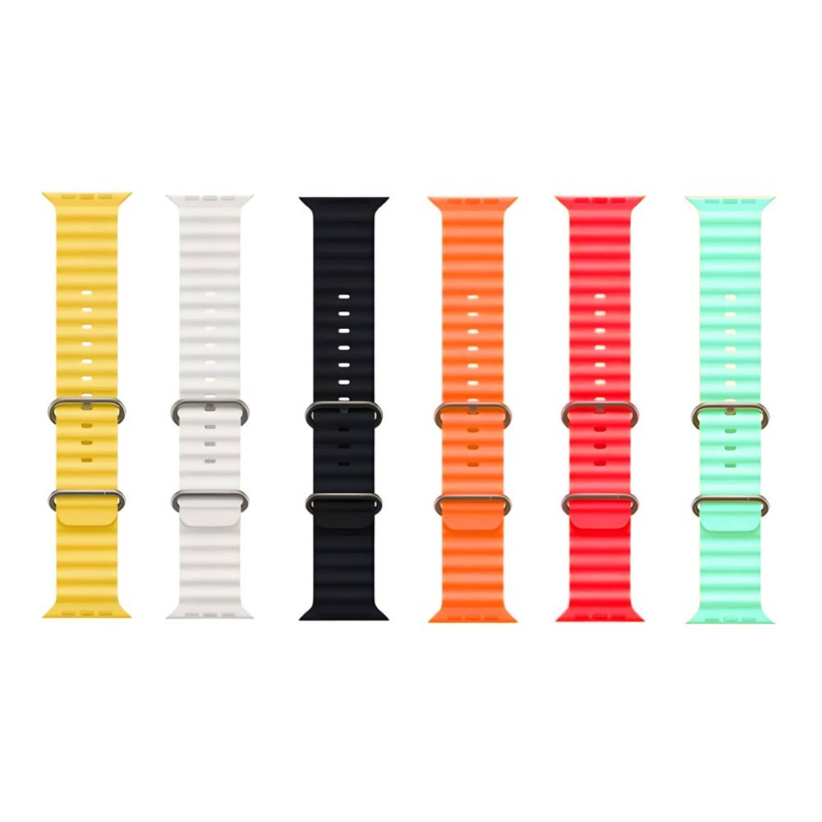 Correa Ocean Band Para Apple Watch ecomlab, Brazalete Deportivo De Entrenamiento Ajustable, Impermeable Y Suave Para Apple Watch Series 1,2,3,4,5,6,7,8,Ultra,Se (38/40/41/42/44/45/49 Mm)
