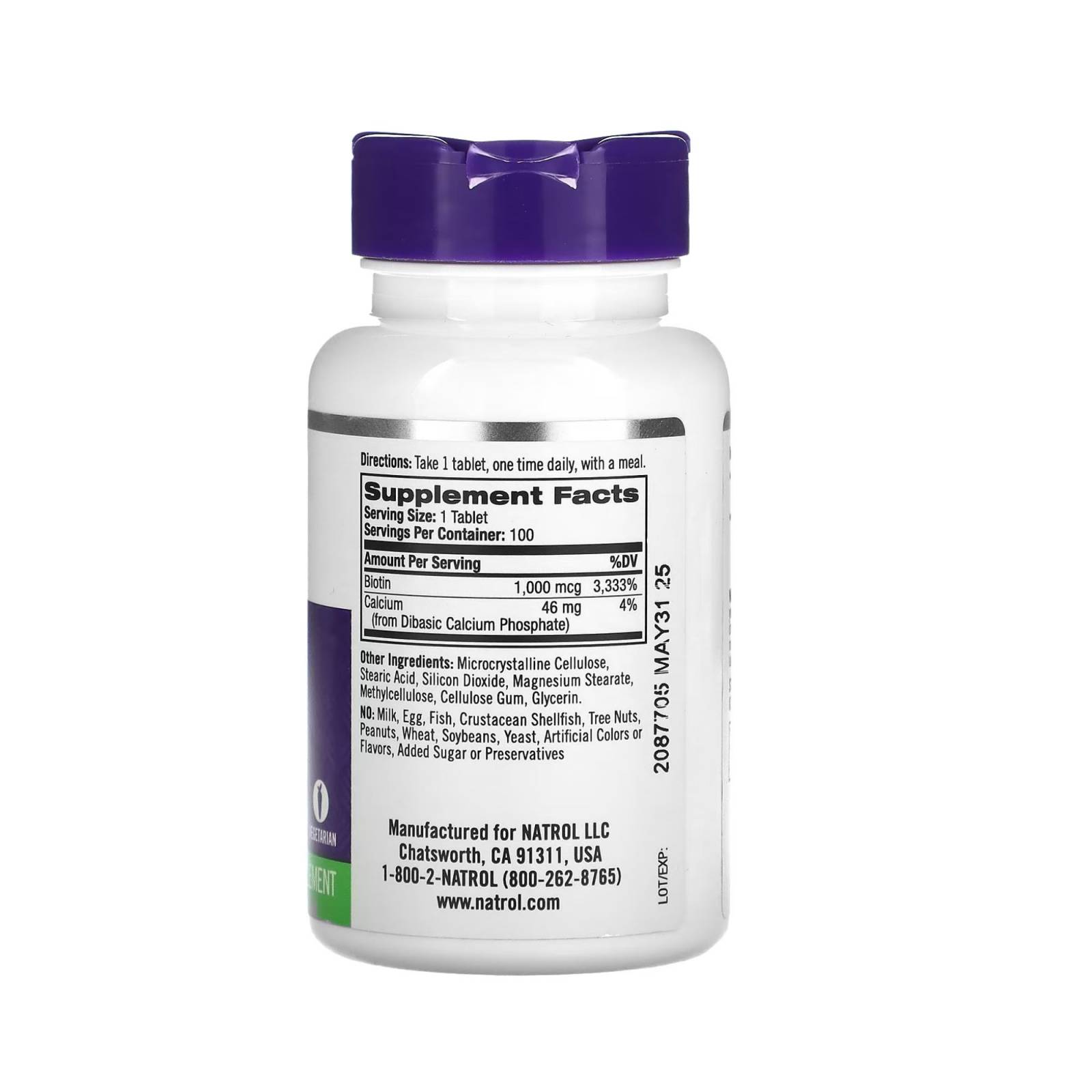 Biotina Natrol 3 Frascos 10,000 Mcg Cabello Calvicie Alopecia Uñas 100 Tabletas