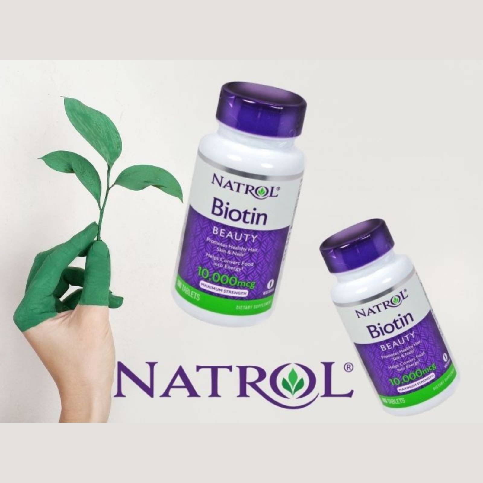 Biotina Natrol 3 Frascos 10,000 Mcg Cabello Calvicie Alopecia Uñas 100 Tabletas