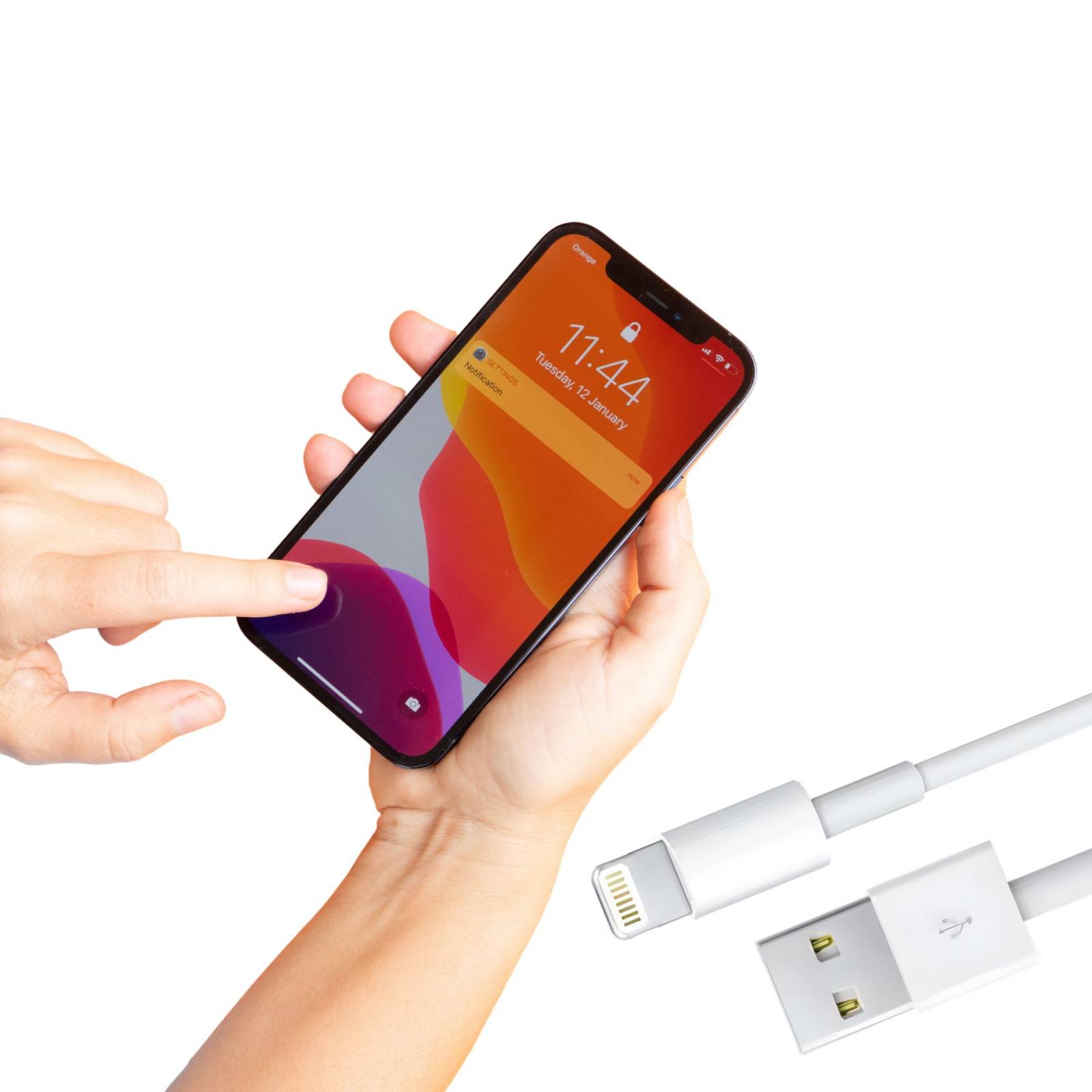 Cable De Carga Compatible Con Iphone Tipo Usb-Lightning 1 Metro De Largo, Flexible De Gran Resistencia Y Durabilidad Carga Y Transferencia De Datos.