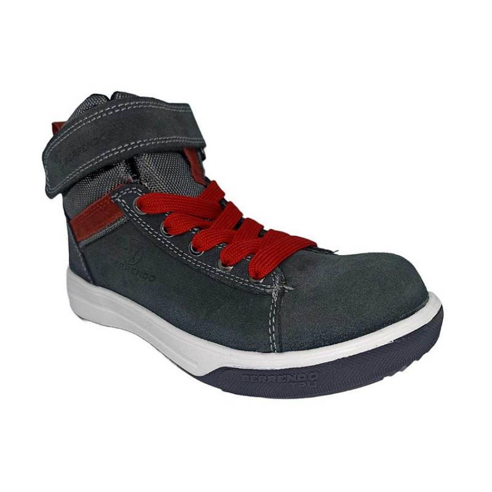 Tenis Industrial Berrendo Caballero Modelo 400 Gris Rojo 