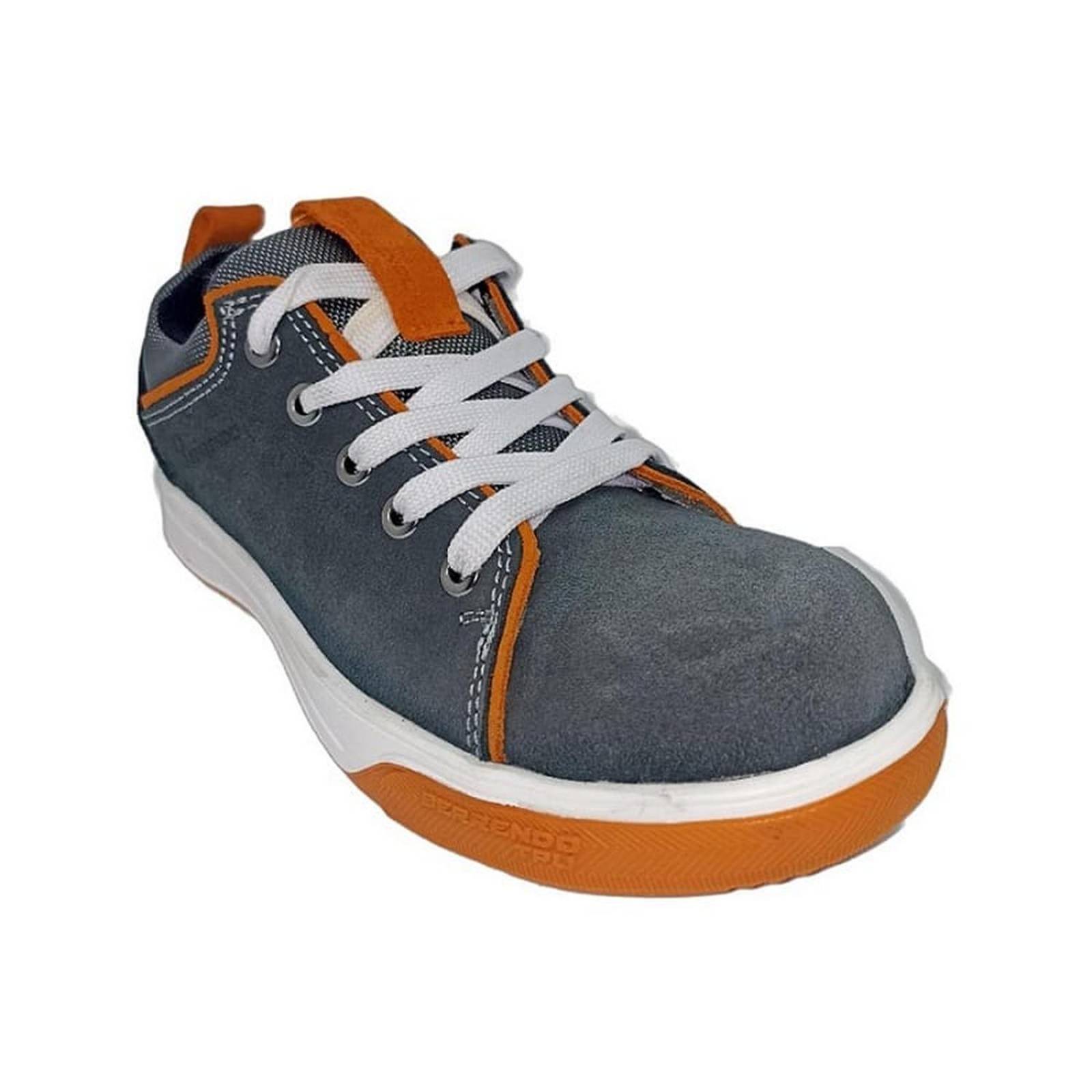 Tenis Industrial Berrendo Mod 409 Gris / Naranja Caballero 