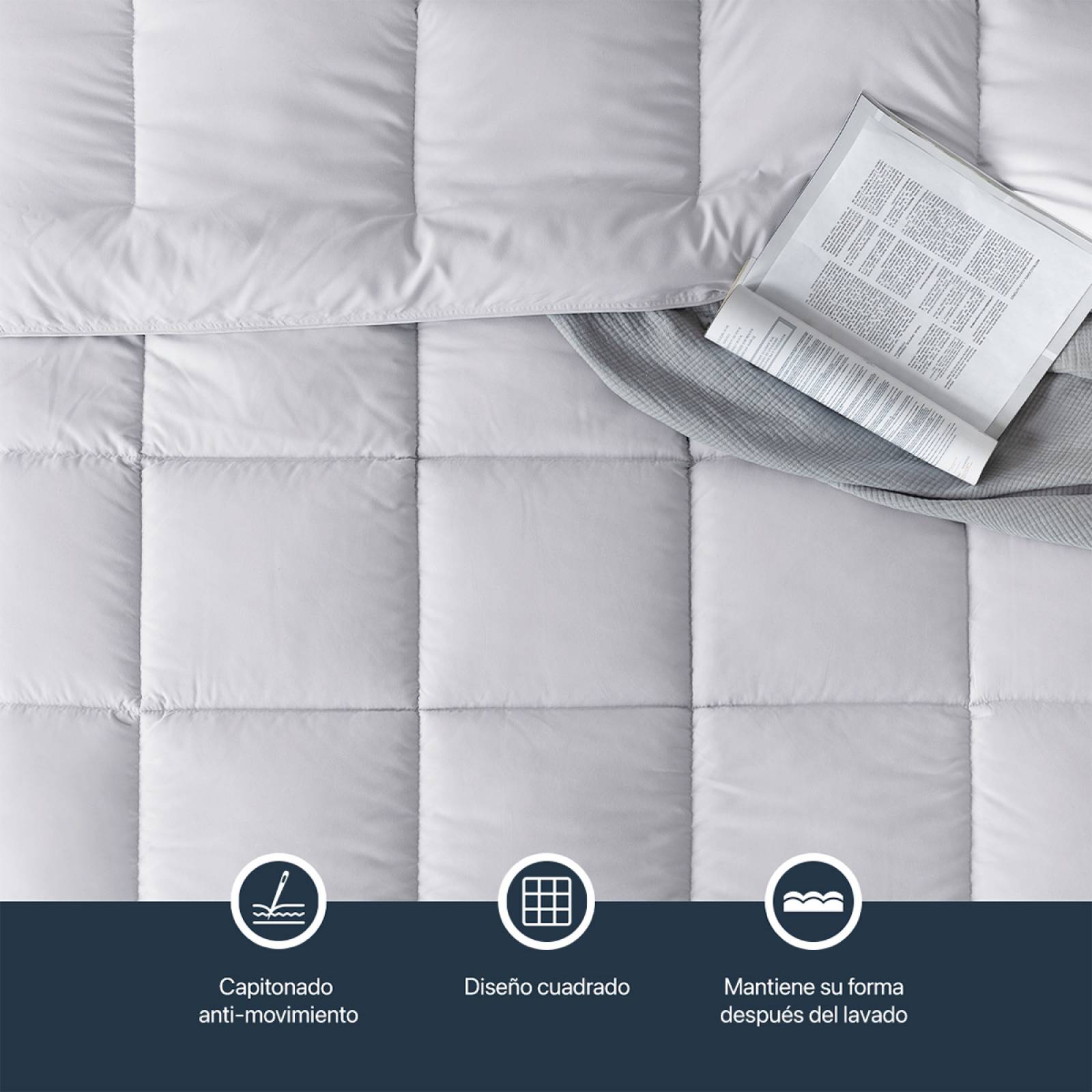 Edredón Acolchado Duvet King Size Hipoalergénico Blanco ESQUIMAL.