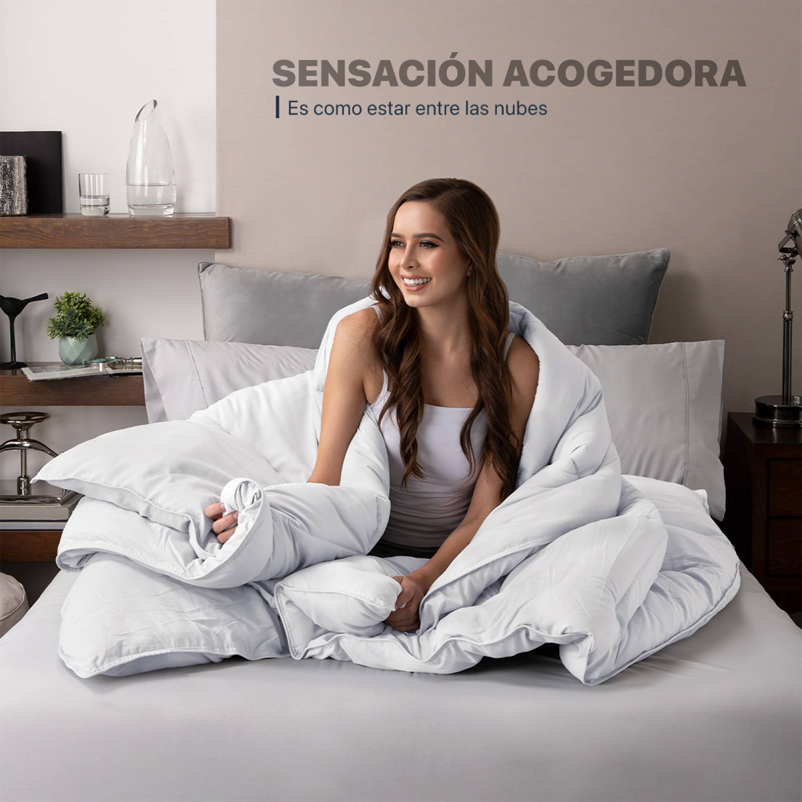 Edredón Acolchado Duvet King Size Hipoalergénico Blanco ESQUIMAL.