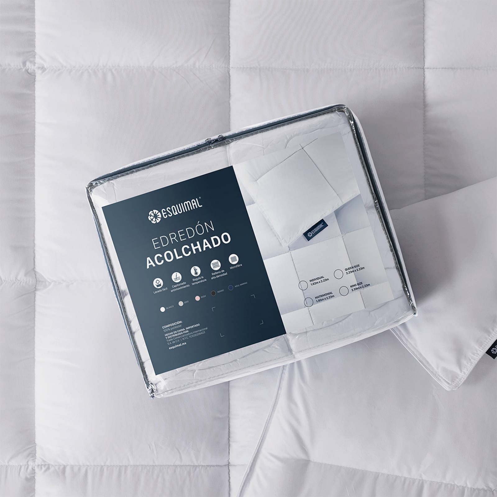 Edredón Acolchado Duvet King Size Hipoalergénico Blanco ESQUIMAL.