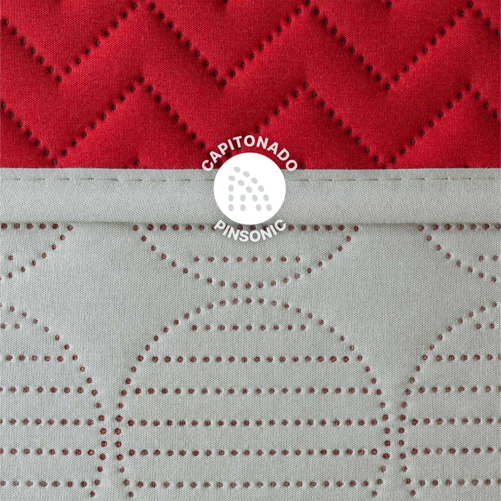 Edredón Ligero Individual Doble Vista con Funda Rojo - Gris REAL TEXTIL.