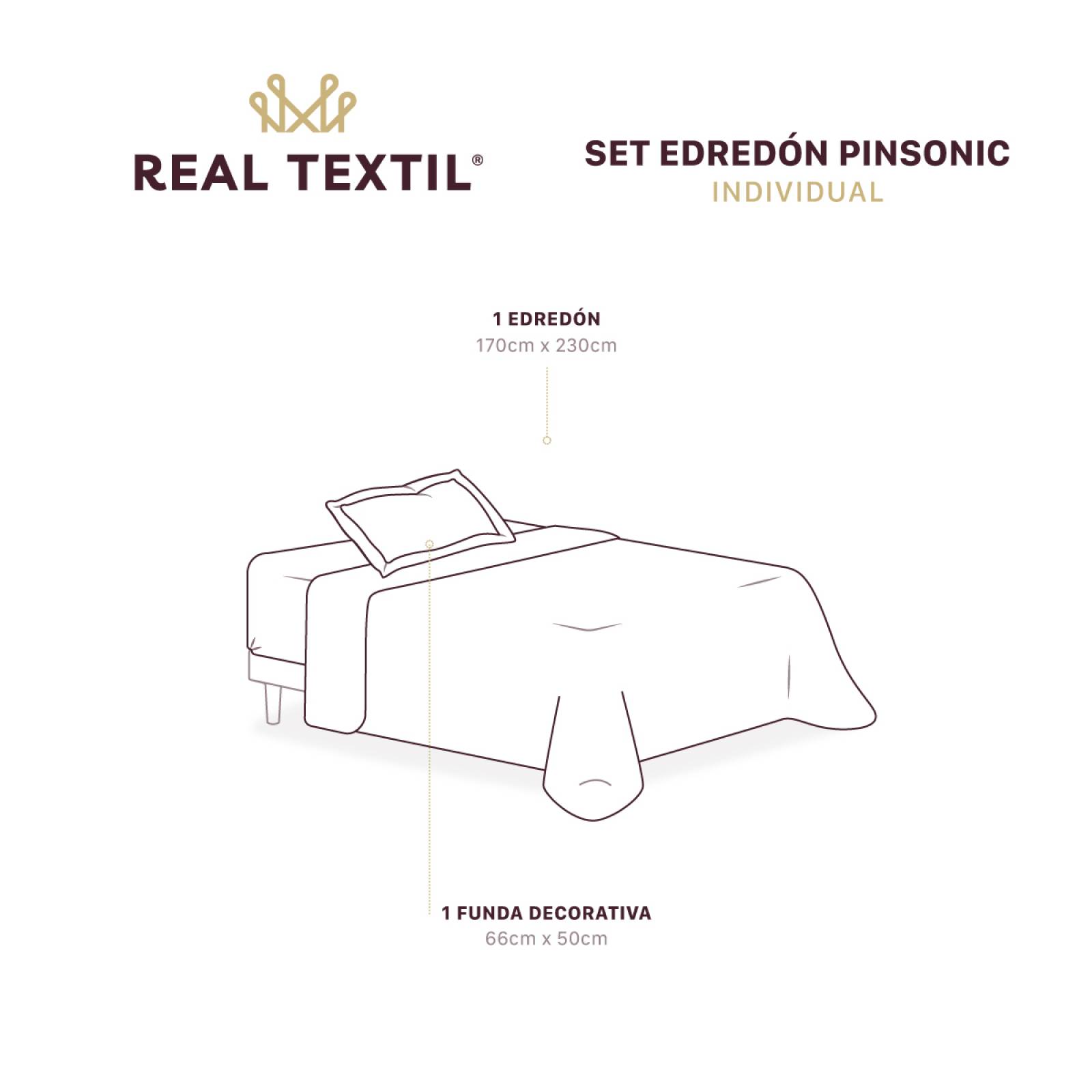 Edredón Ligero Individual Doble Vista con Funda Negro - Blanco REAL TEXTIL.