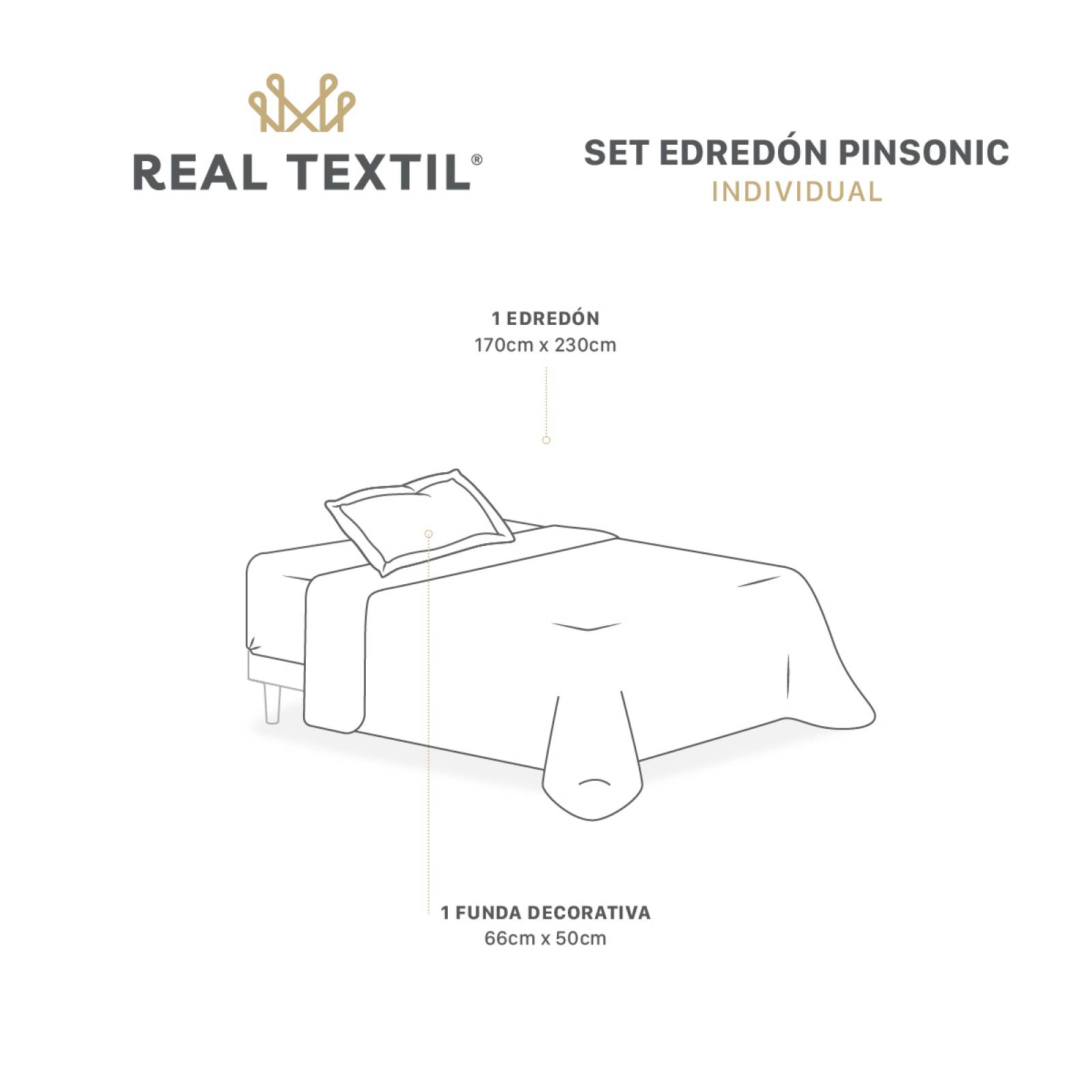 Edredón Ligero Individual Doble Vista con Funda Negro - Blanco REAL TEXTIL.