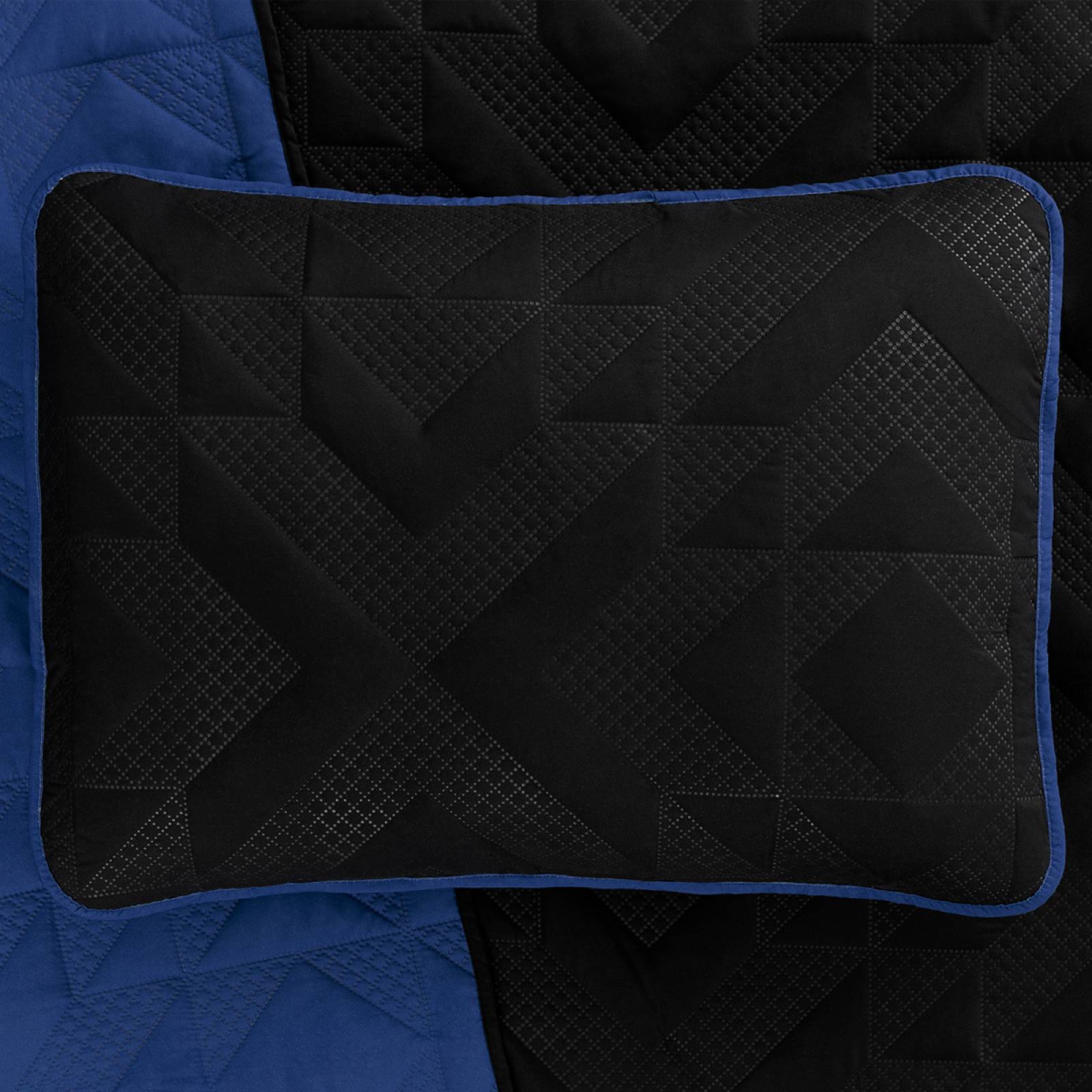 Edredón Ligero Individual Doble Vista con Funda Azul Rey - Negro REAL TEXTIL