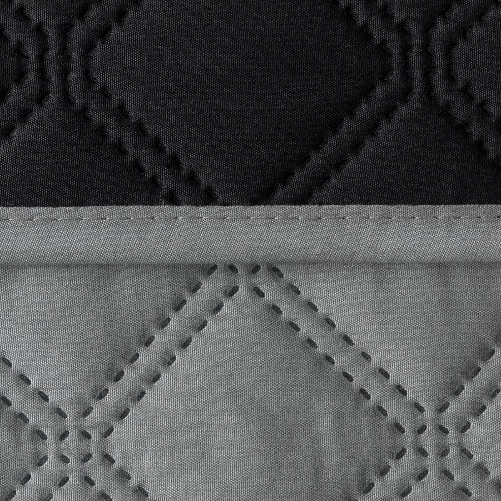 Edredón Ligero Matrimonial Doble Vista con Fundas Negro - Gris REAL TEXTIL