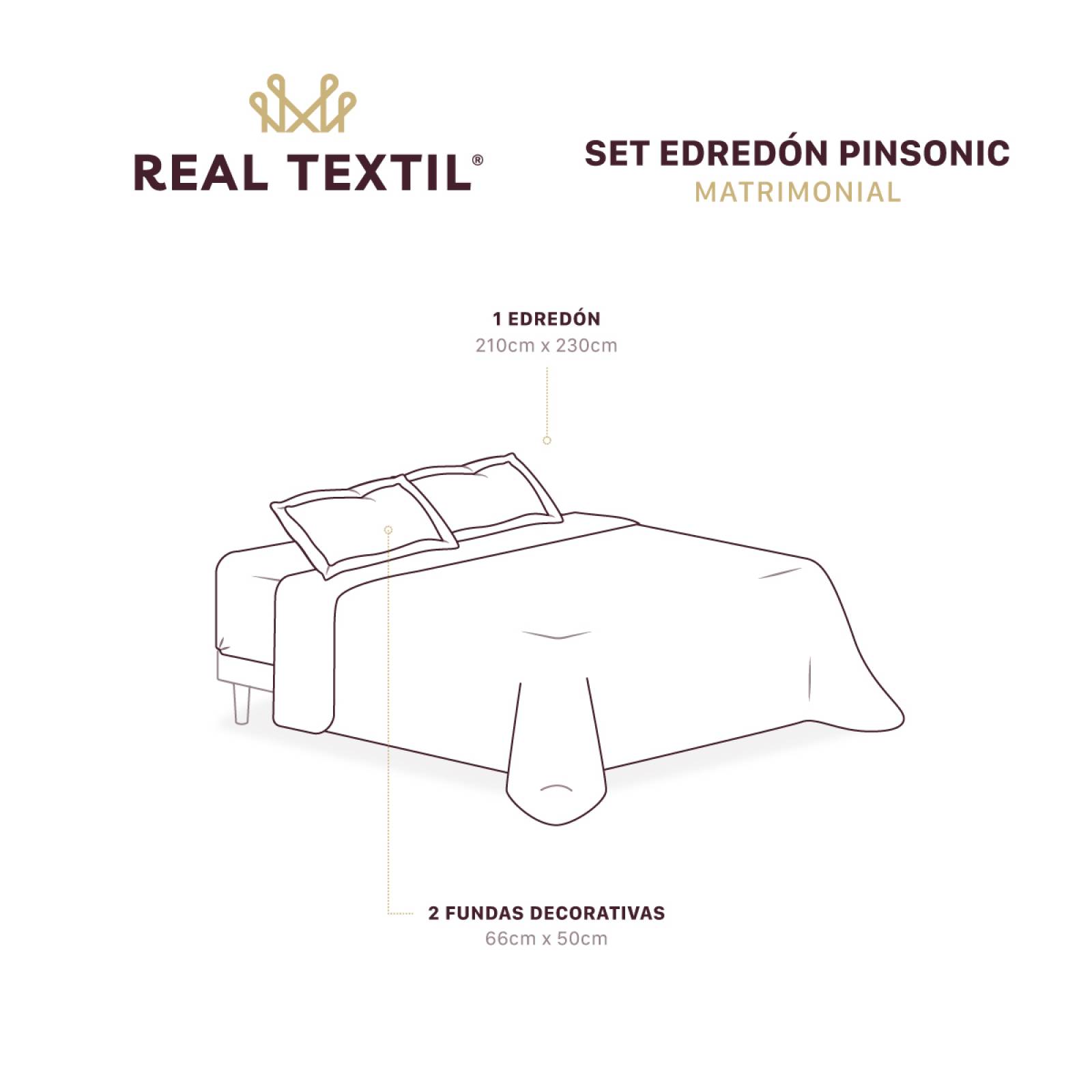 Edredón Ligero Matrimonial Doble Vista con Fundas Blanco - Beige REAL TEXTIL