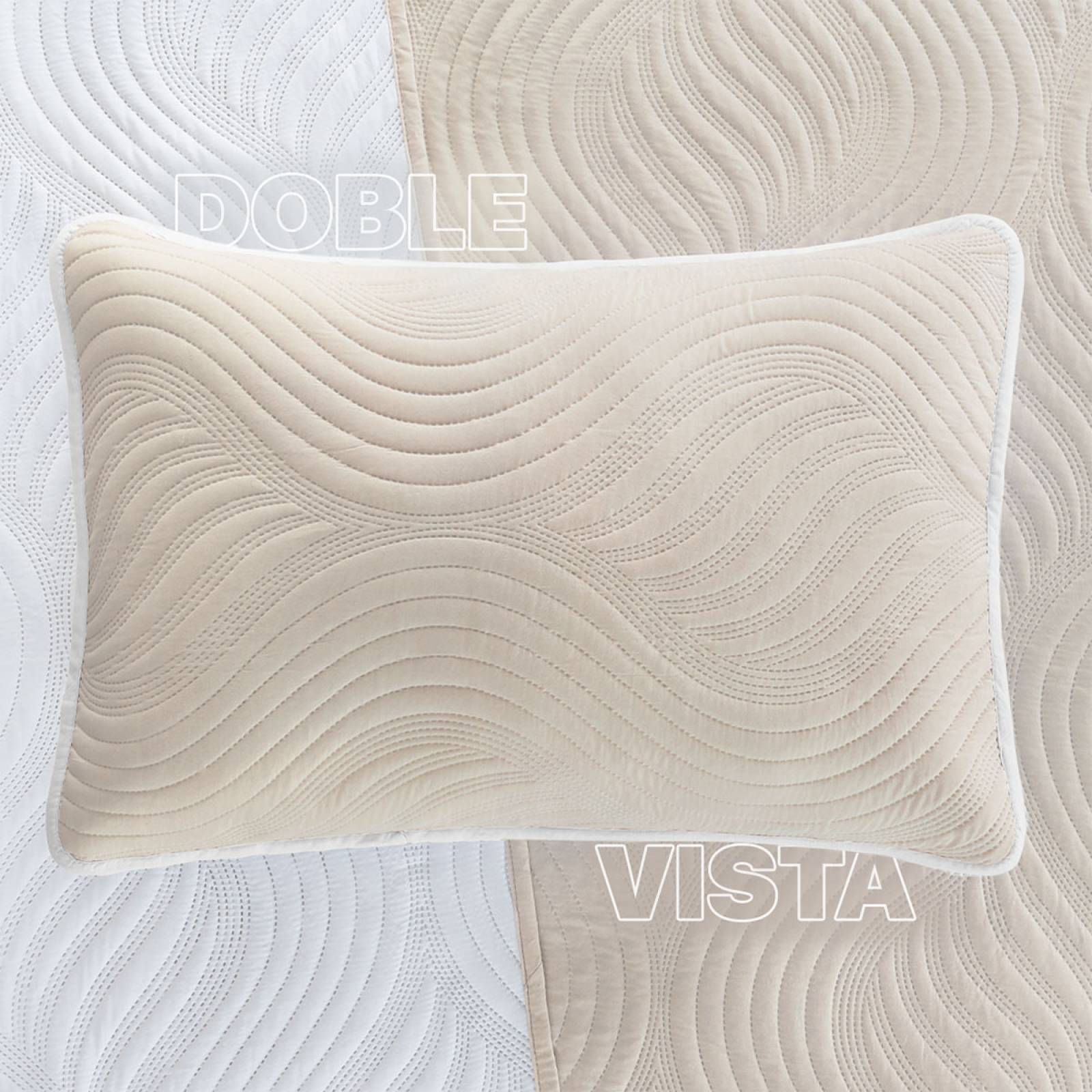 Edredón Ligero Matrimonial Doble Vista con Fundas Blanco - Beige REAL TEXTIL