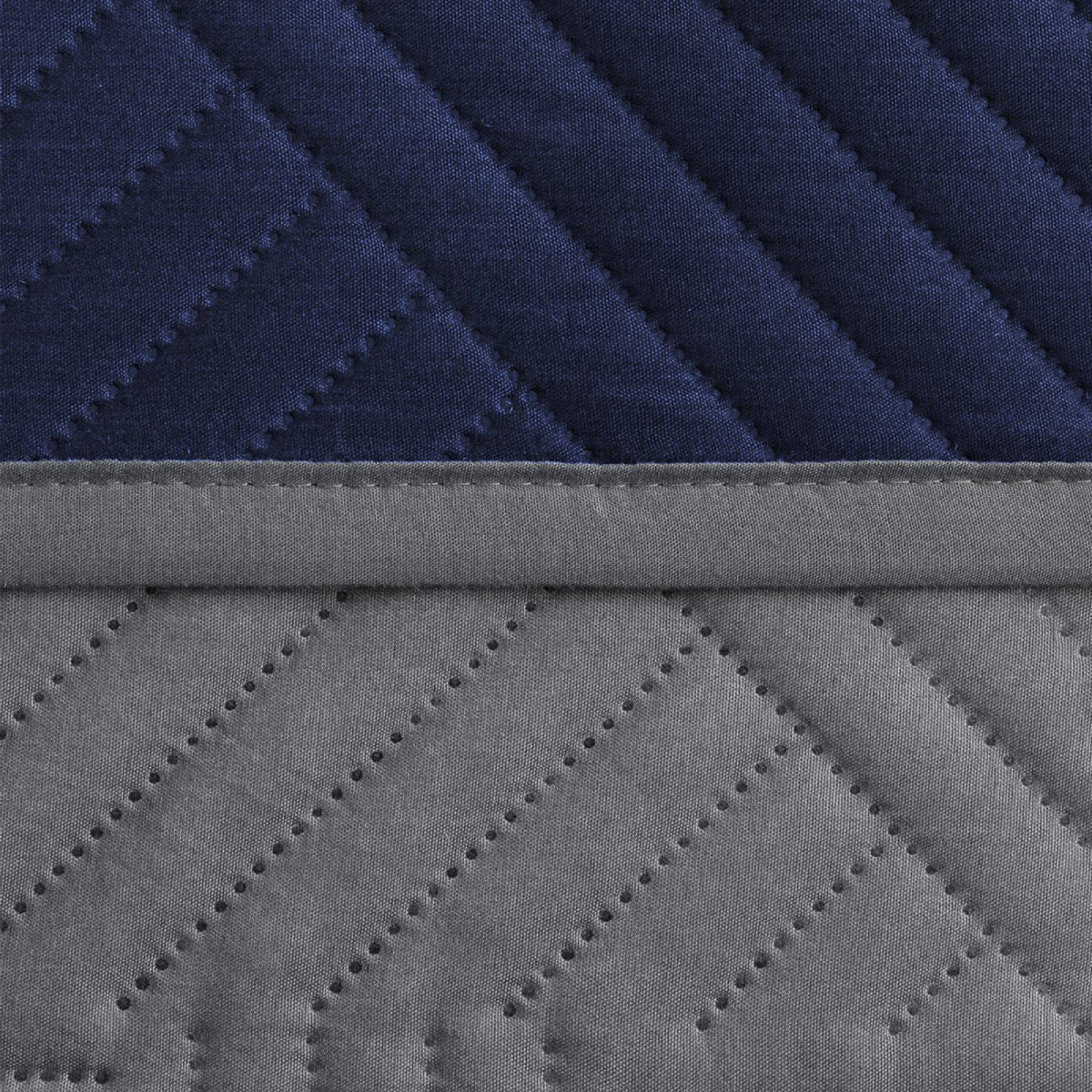 Edredón Ligero King Size Doble Vista con Fundas Azul Marino - Gris Oscuro REAL TEXTIL