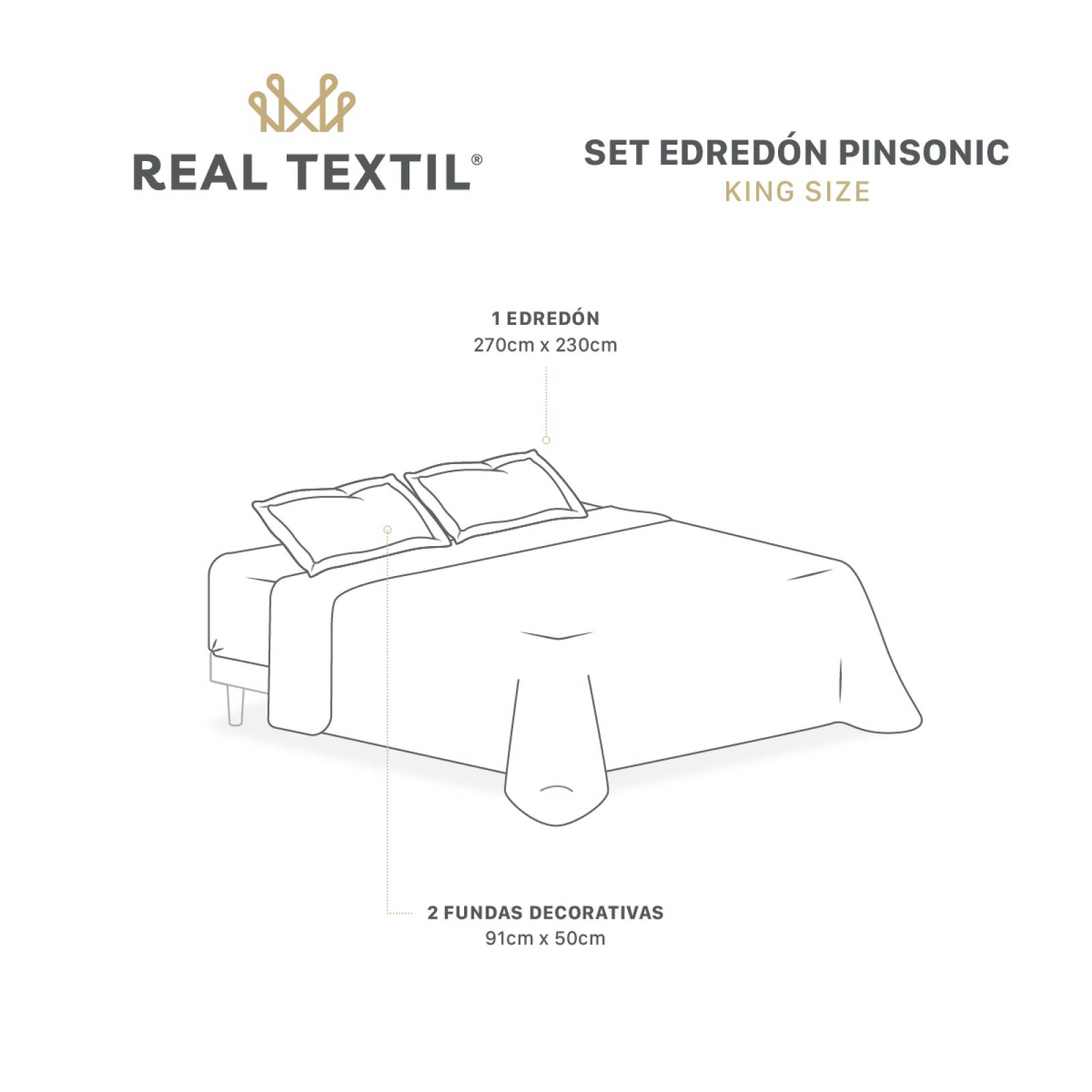 Edredón Ligero King Size Doble Vista con Fundas Negro - Blanco REAL TEXTIL
