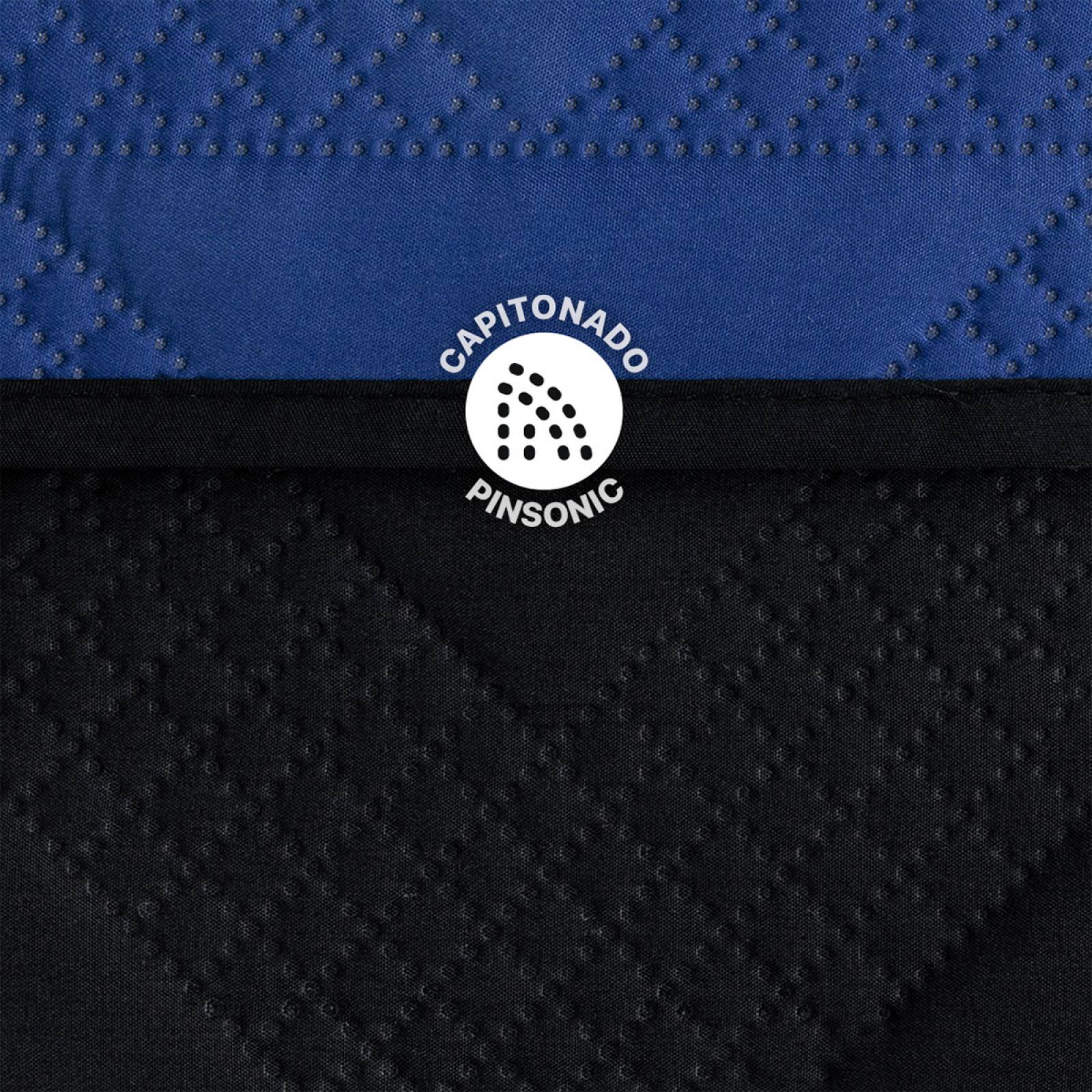 Edredón Ligero King Size Doble Vista con Fundas Azul Rey - Negro REAL TEXTIL