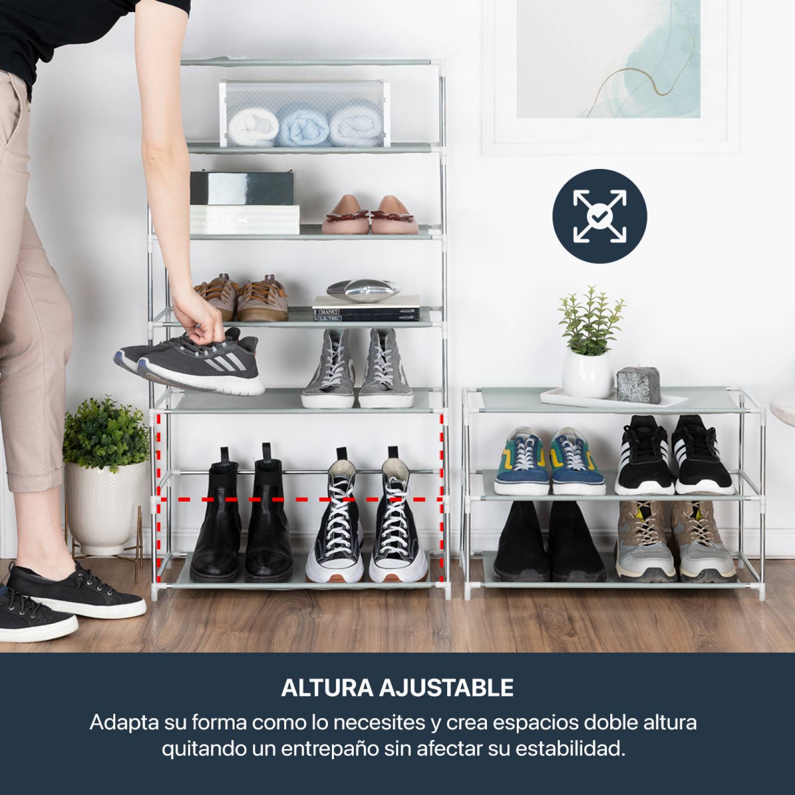 Zapatera Closet Organizador Zapatos 9 Niveles Hasta 27 Pares Negro ESQUIMAL