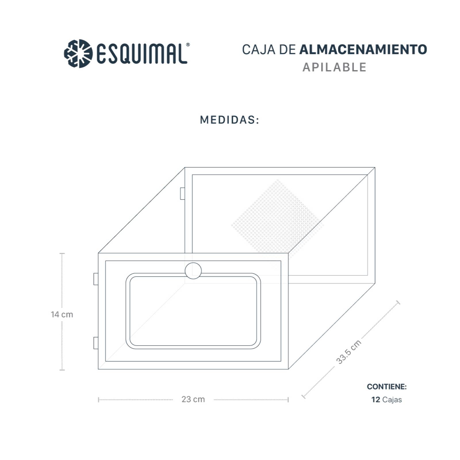Organizador / Estante De Zapatos Set 12 Cajas Apilables para Multiusos Blanco ESQUIMAL