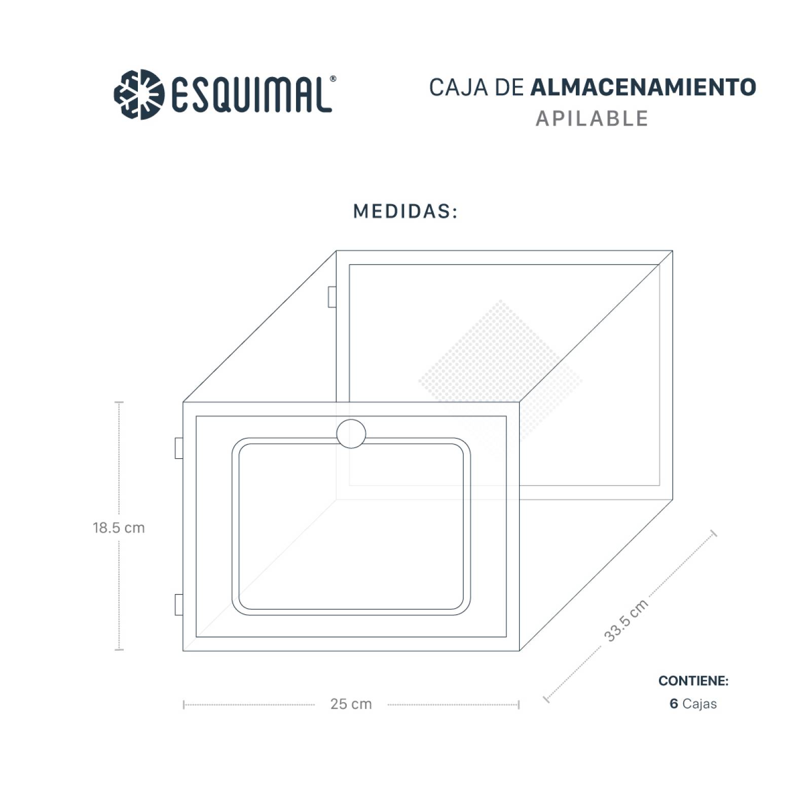Organizador De Zapatos Set 6 Cajas Apilables Multiusos Blanco ESQUIMAL