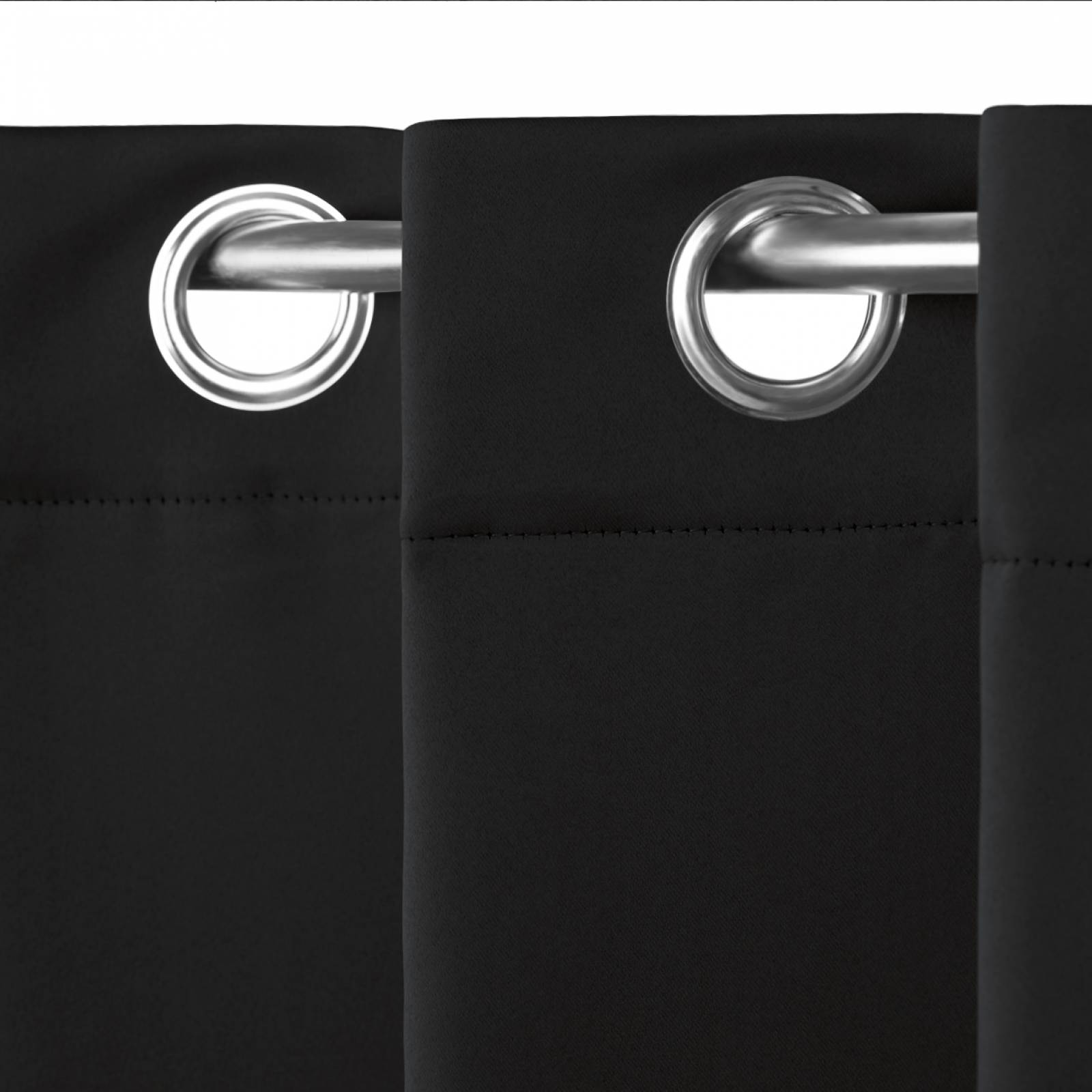 Cortinas Blackout 2.64m X 2.13m En 2 Paneles - Negro REAL TEXTIL