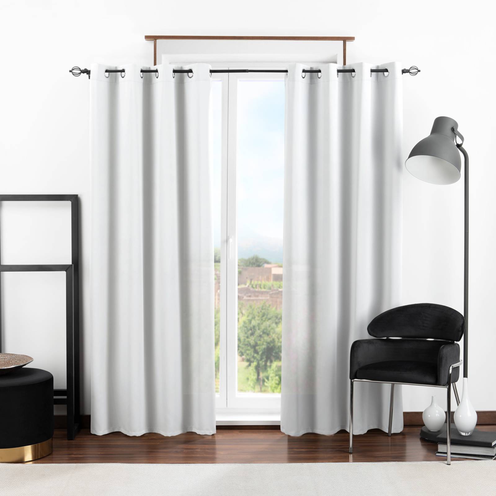 Cortina Blackout 2.80x2.20m - 2 Paneles Blanca REAL TEXTIL