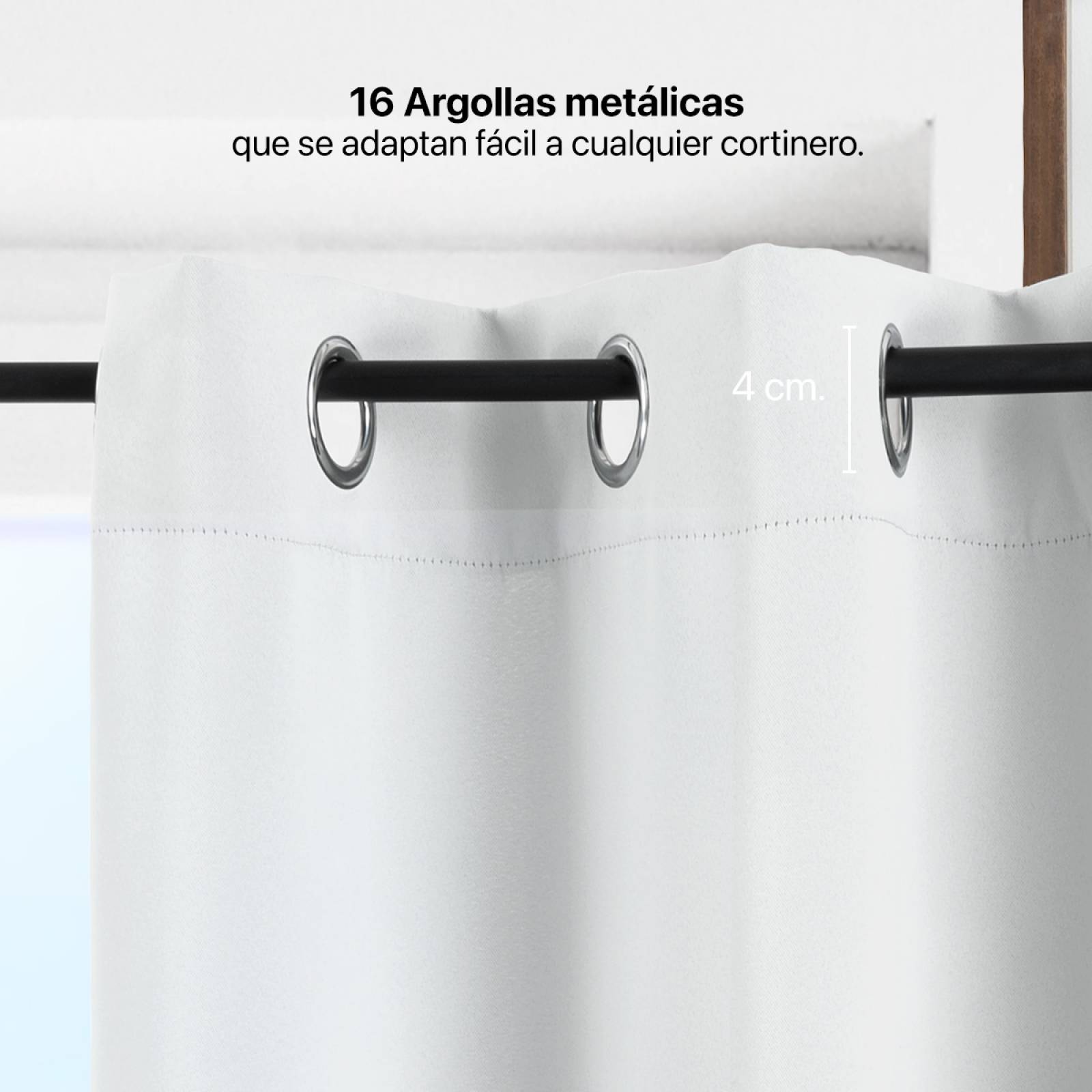 Cortina Blackout 2.80x2.20m - 2 Paneles Blanca REAL TEXTIL