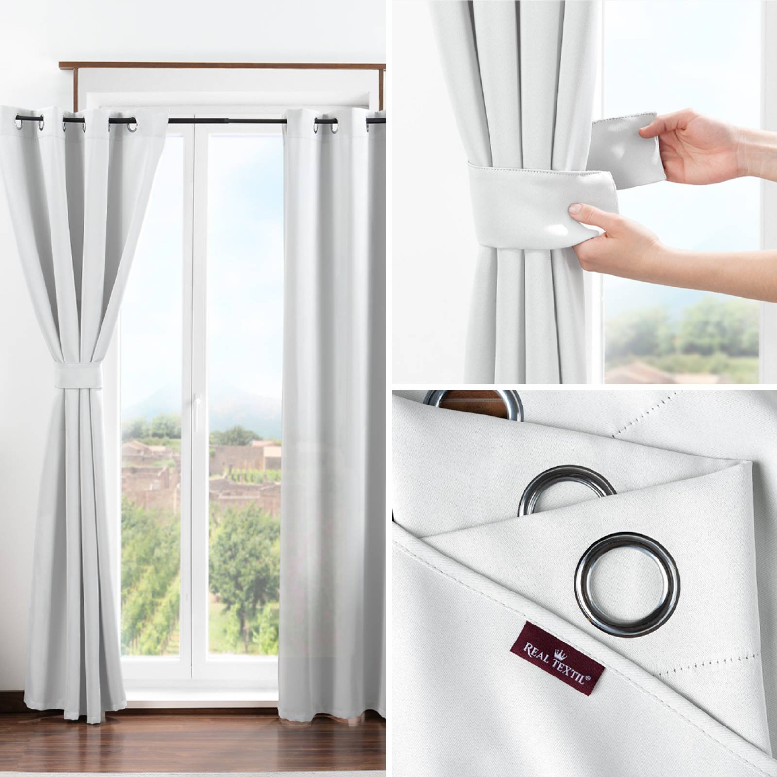 Cortina Blackout 2.80x2.20m - 2 Paneles Blanca REAL TEXTIL