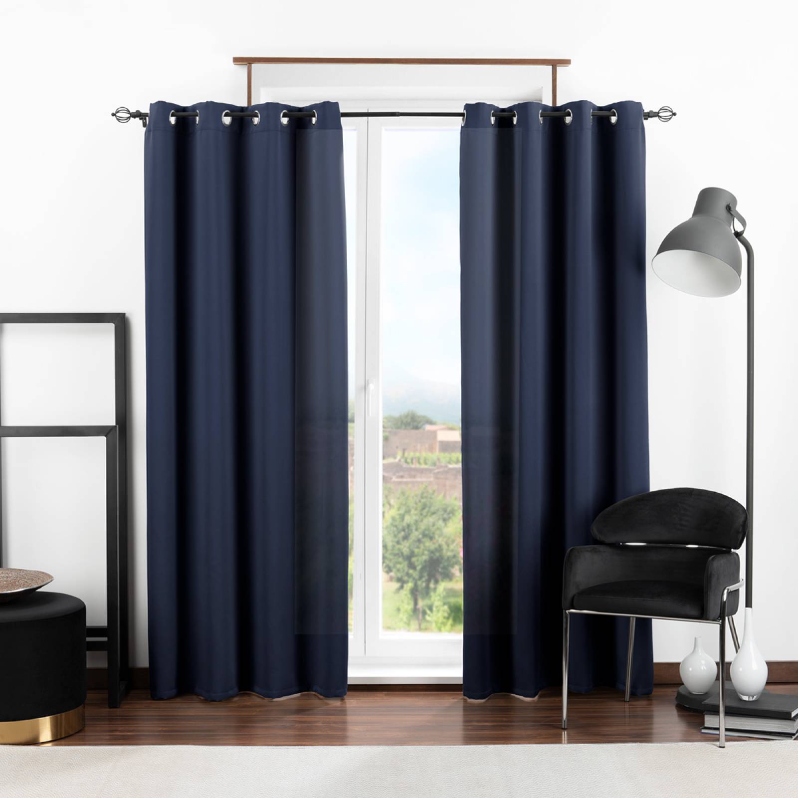 Cortina Blackout 2.80x2.20m - 2 Paneles Azul marino REAL TEXTIL