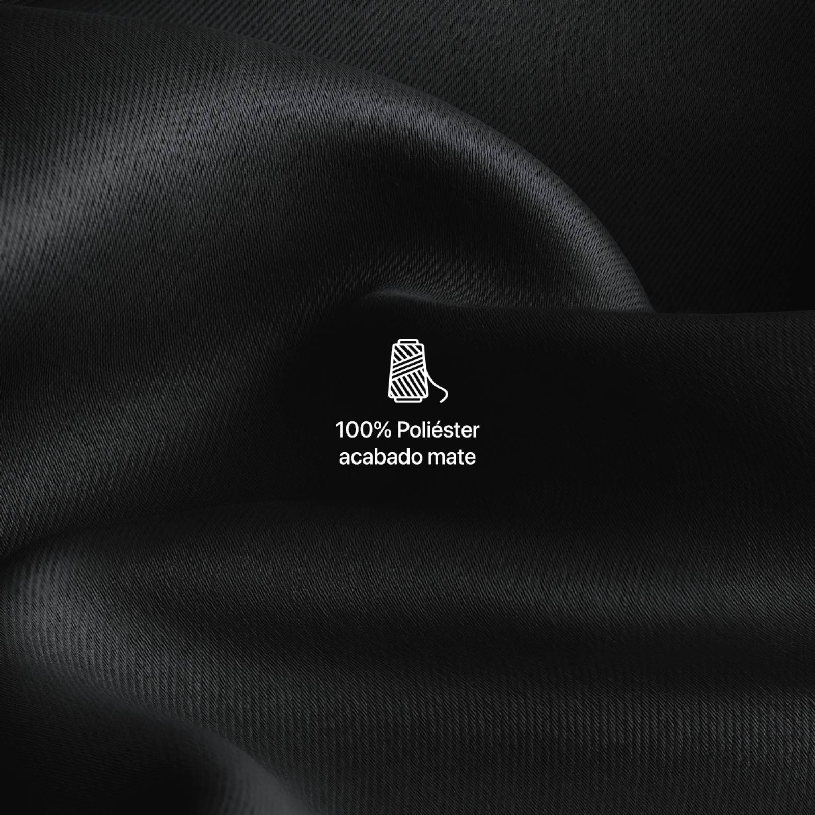 Cortina Blackout 2.74x2.13m - 2 Paneles Negro REAL TEXTIL