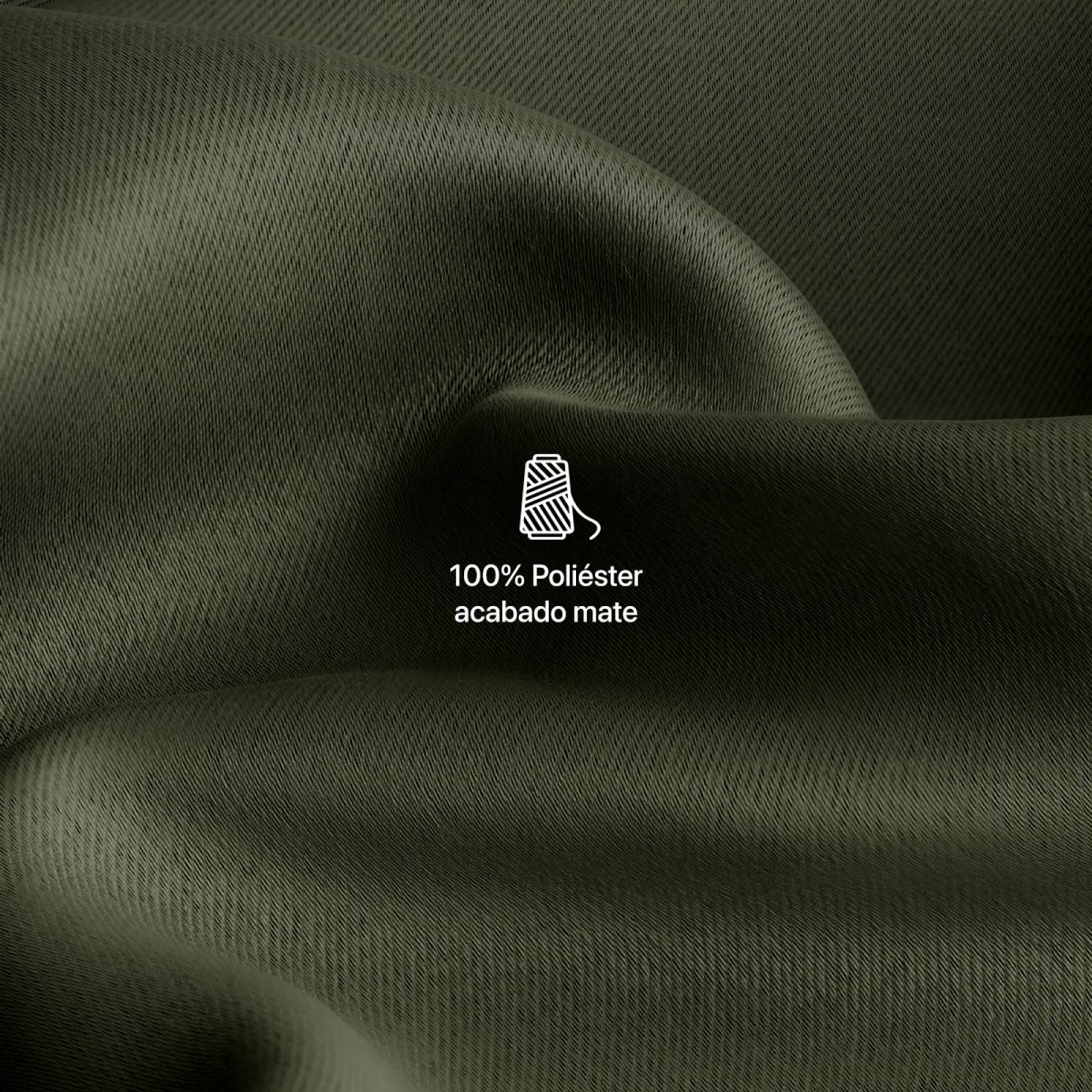 Cortina Blackout 2.74x2.13m - 2 Paneles Verde oliva REAL TEXTIL