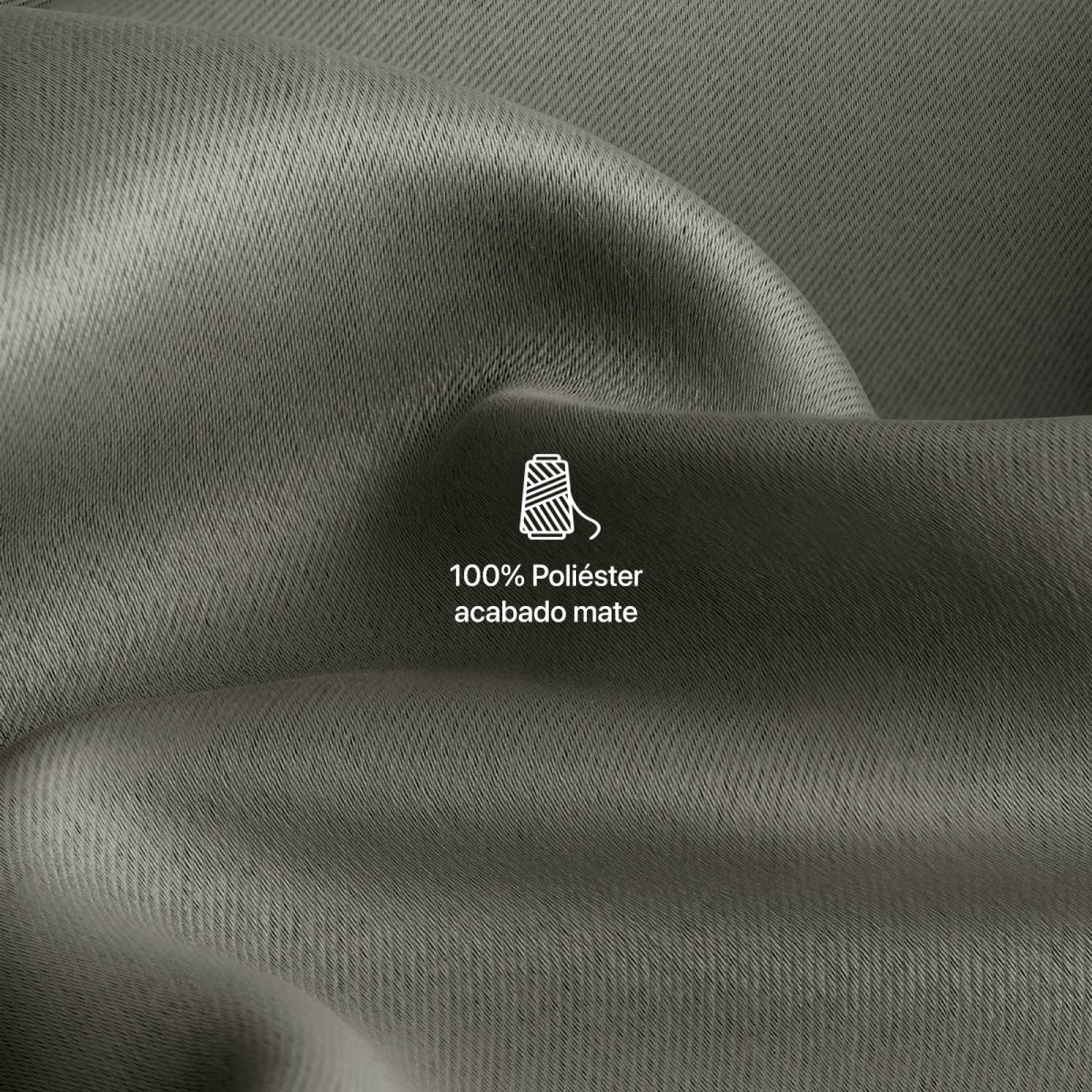 Cortina Blackout 2.74x2.13m - 2 Paneles Gris oscuro REAL TEXTIL