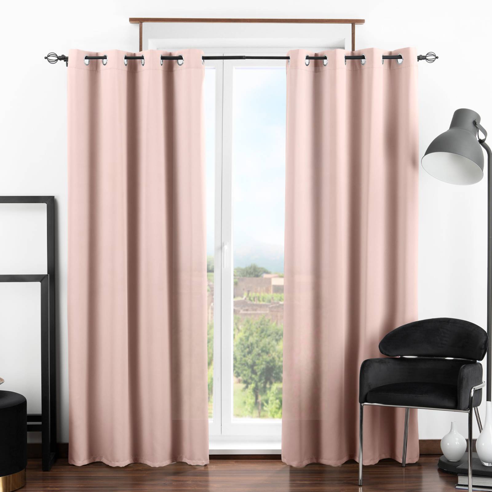 Cortina Blackout 2.74x2.13m - 2 Paneles Rosa REAL TEXTIL