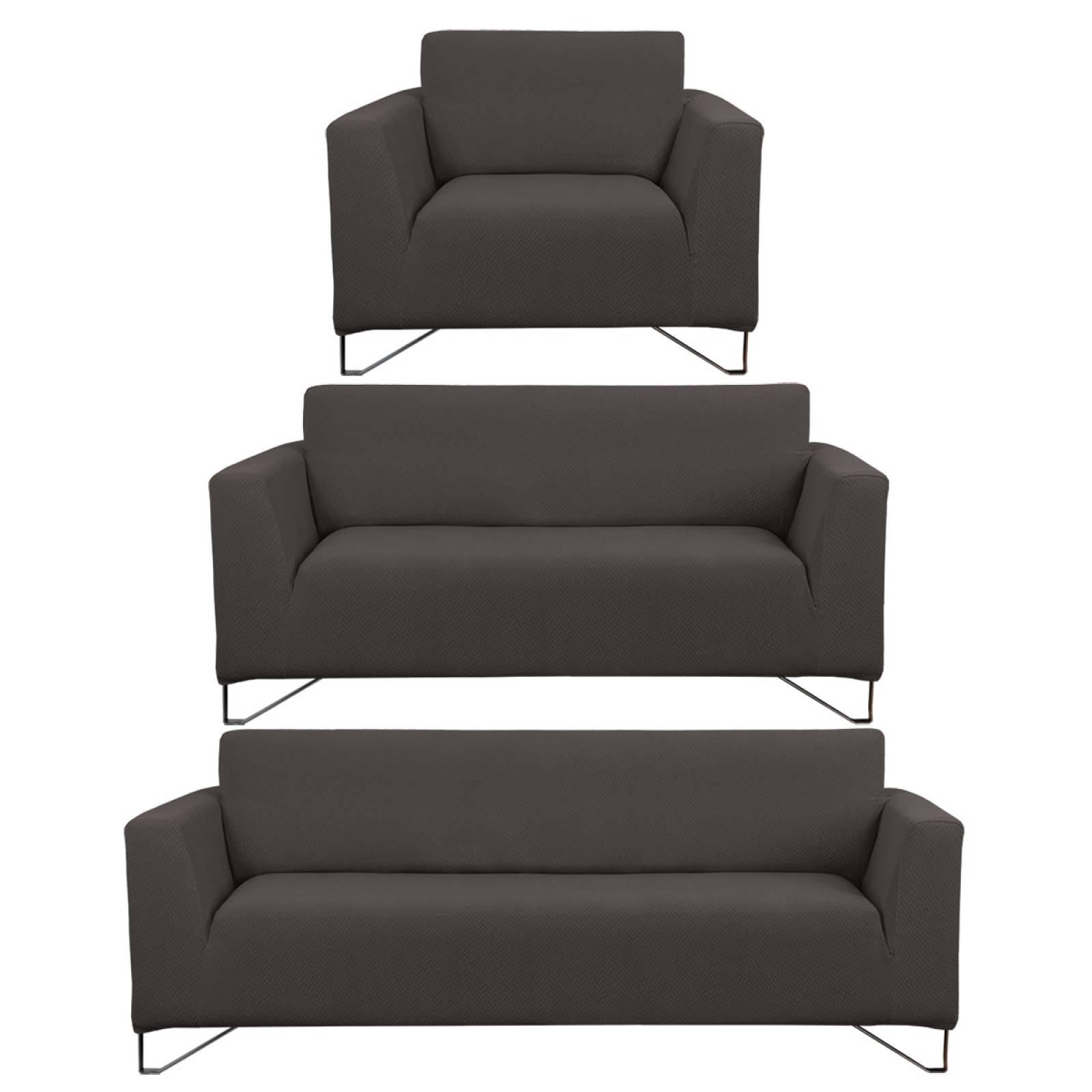 Protector De Sala Elástico 3 Piezas ( Ch- M- G) Gris Oxford Oscuro REAL TEXTIL