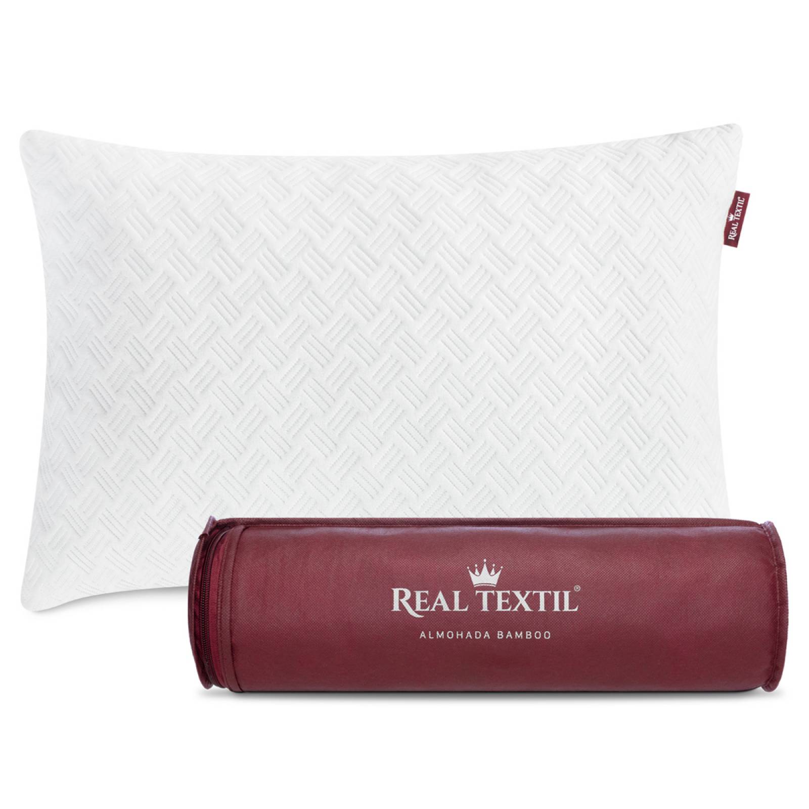 Almohada Memory Foam Ajustable Estándar C/funda REAL TEXTIL