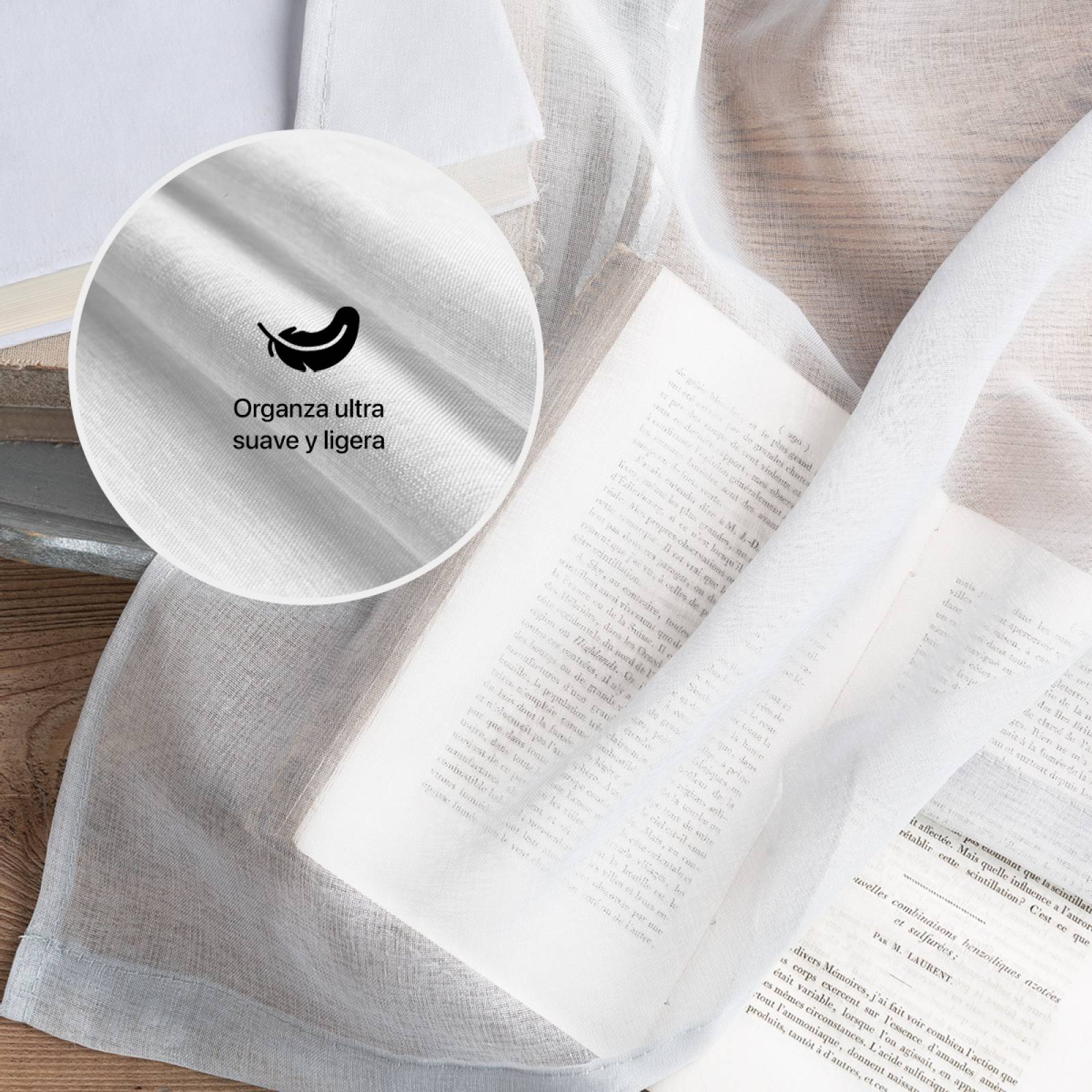 Cortina Translúcida 2.80 X 2.30m Con Argollas Blanca REAL TEXTIL