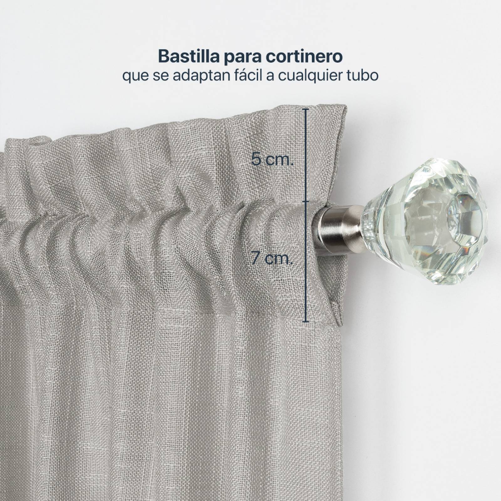 Cortina Translúcida Tipo Lino - 2.70m X 2.30m Gris claro ESQUIMAL