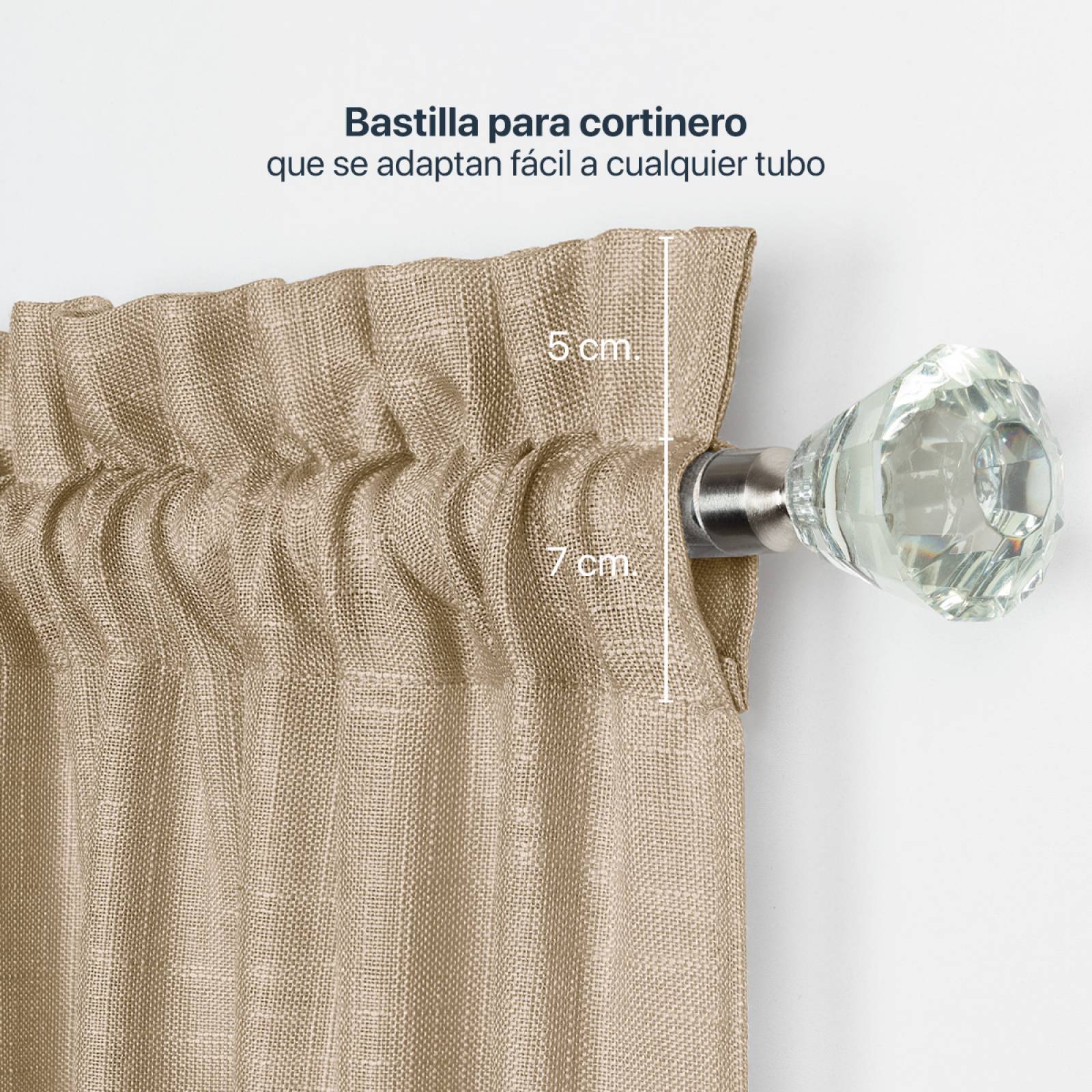 Cortina Translúcida Tipo Lino - 2.70m X 2.30m Khaki ESQUIMAL