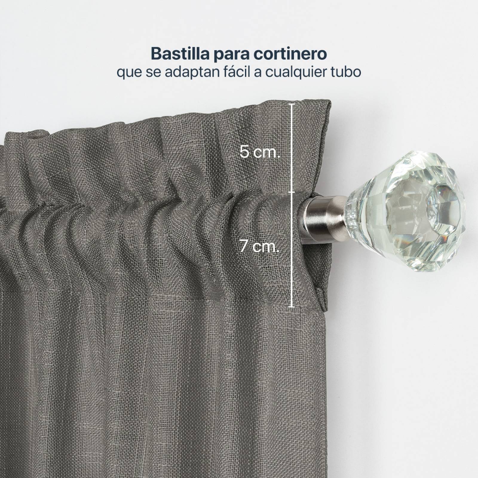 Cortina Translúcida Tipo Lino - 2.70m X 2.30m Gris oscuro ESQUIMAL