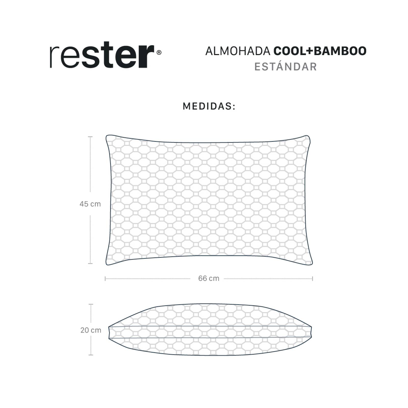 Almohada Cool+bamboo Memory Foam Ajustable Estándar Blanco Rester by Esquimal