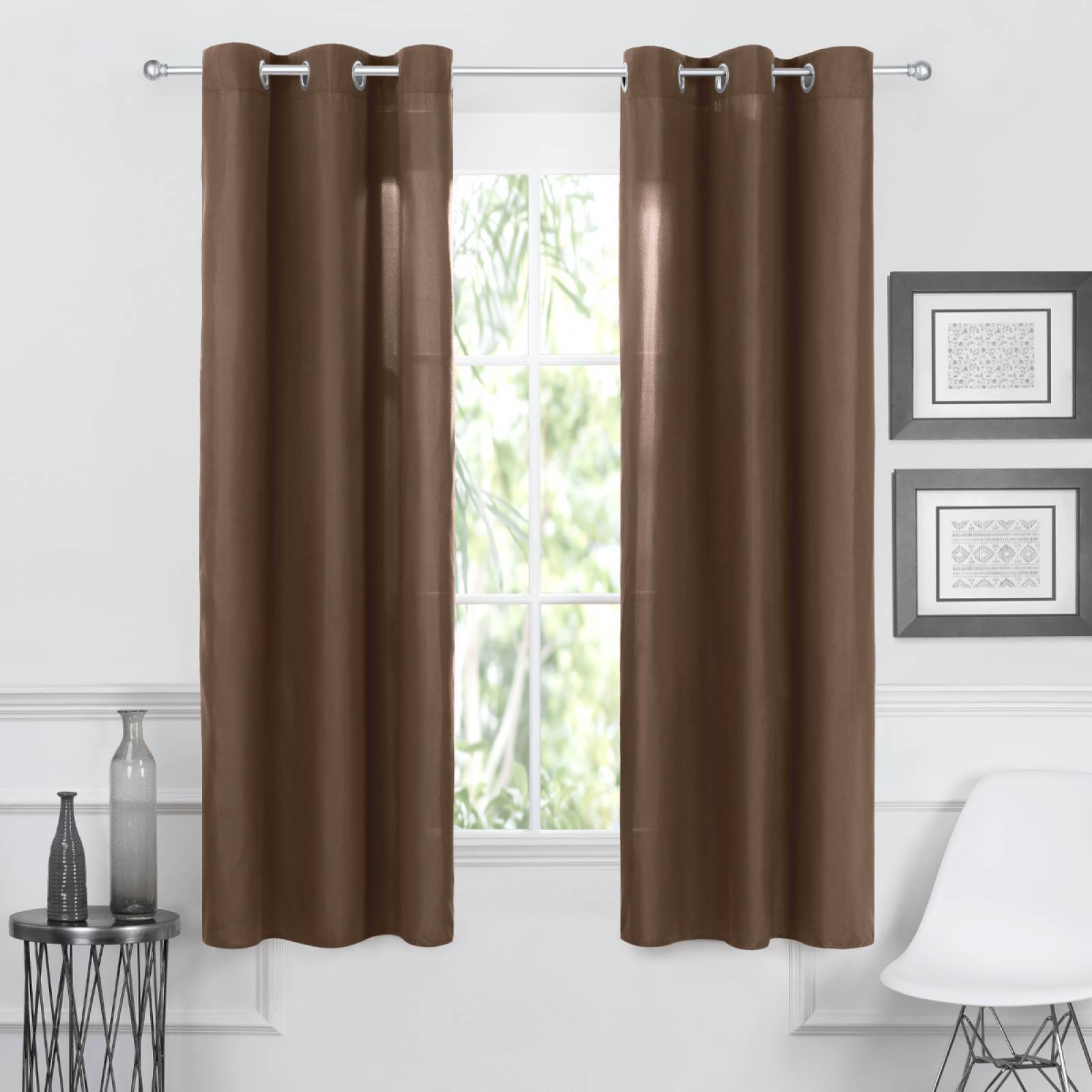 Cortina 2.36x1.80m Con Argollas Café REAL TEXTIL