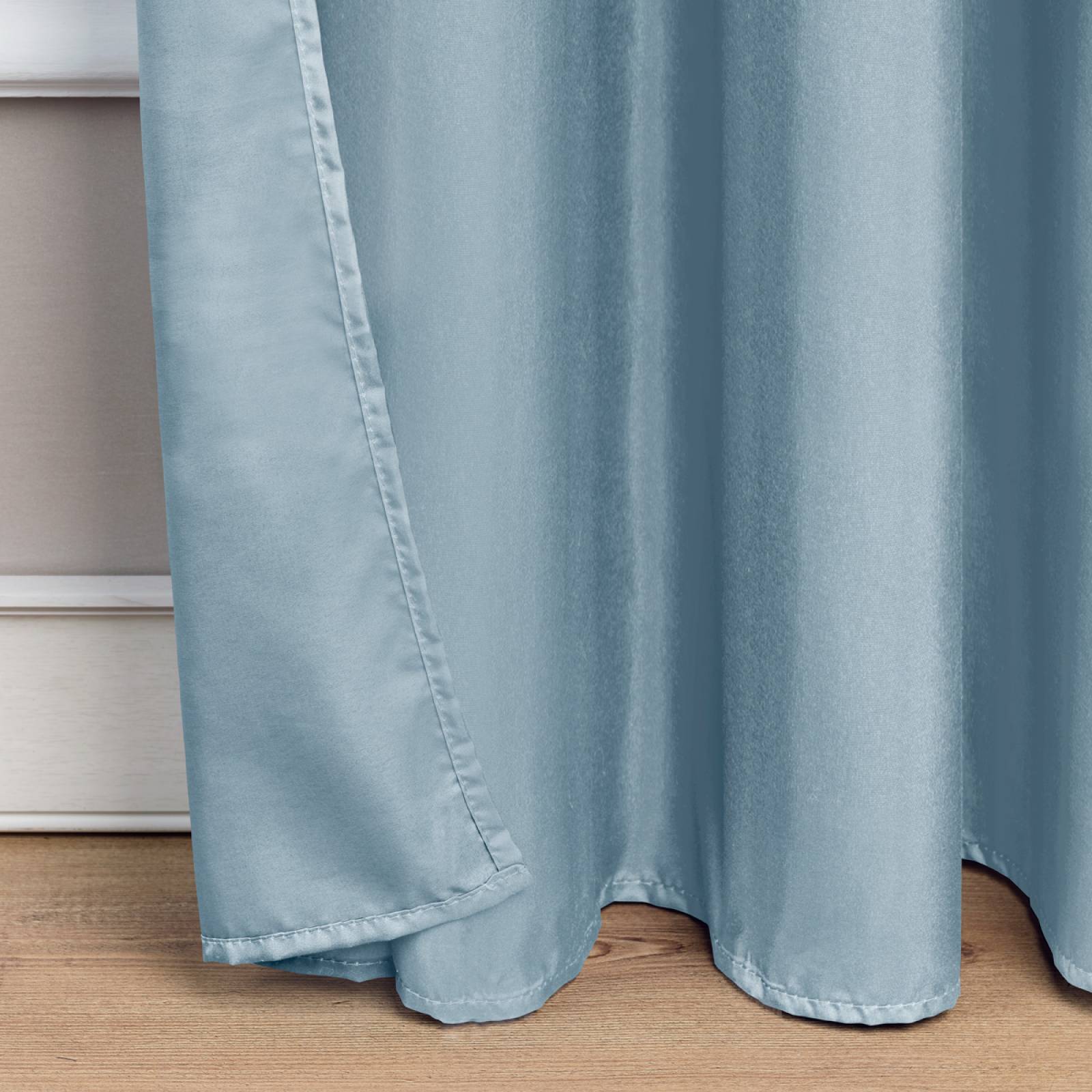 Cortina 2.36x1.80m Con Argollas Azul Grisaceo REAL TEXTIL