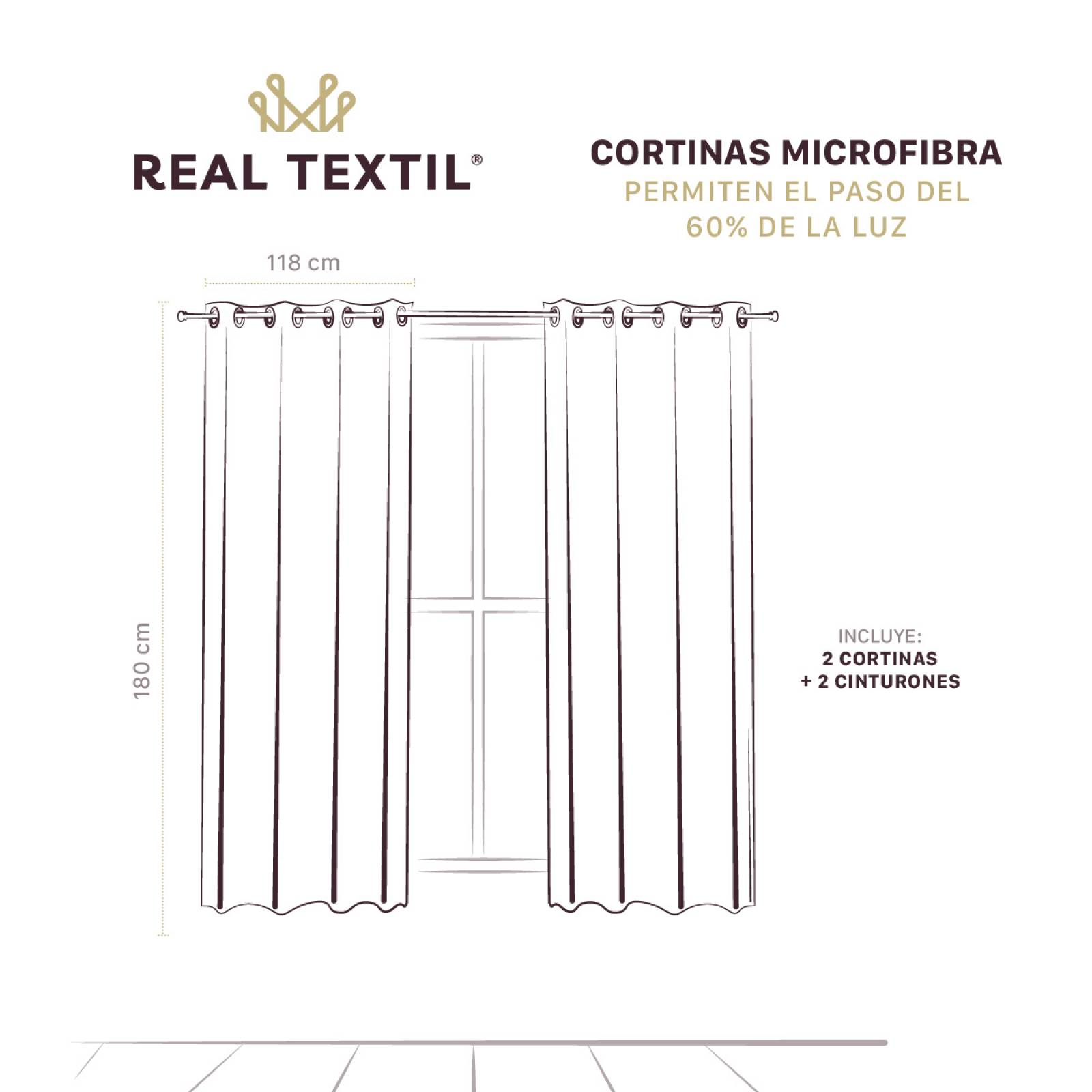 Cortina 2.36x1.80m Con Argollas Azul Grisaceo REAL TEXTIL
