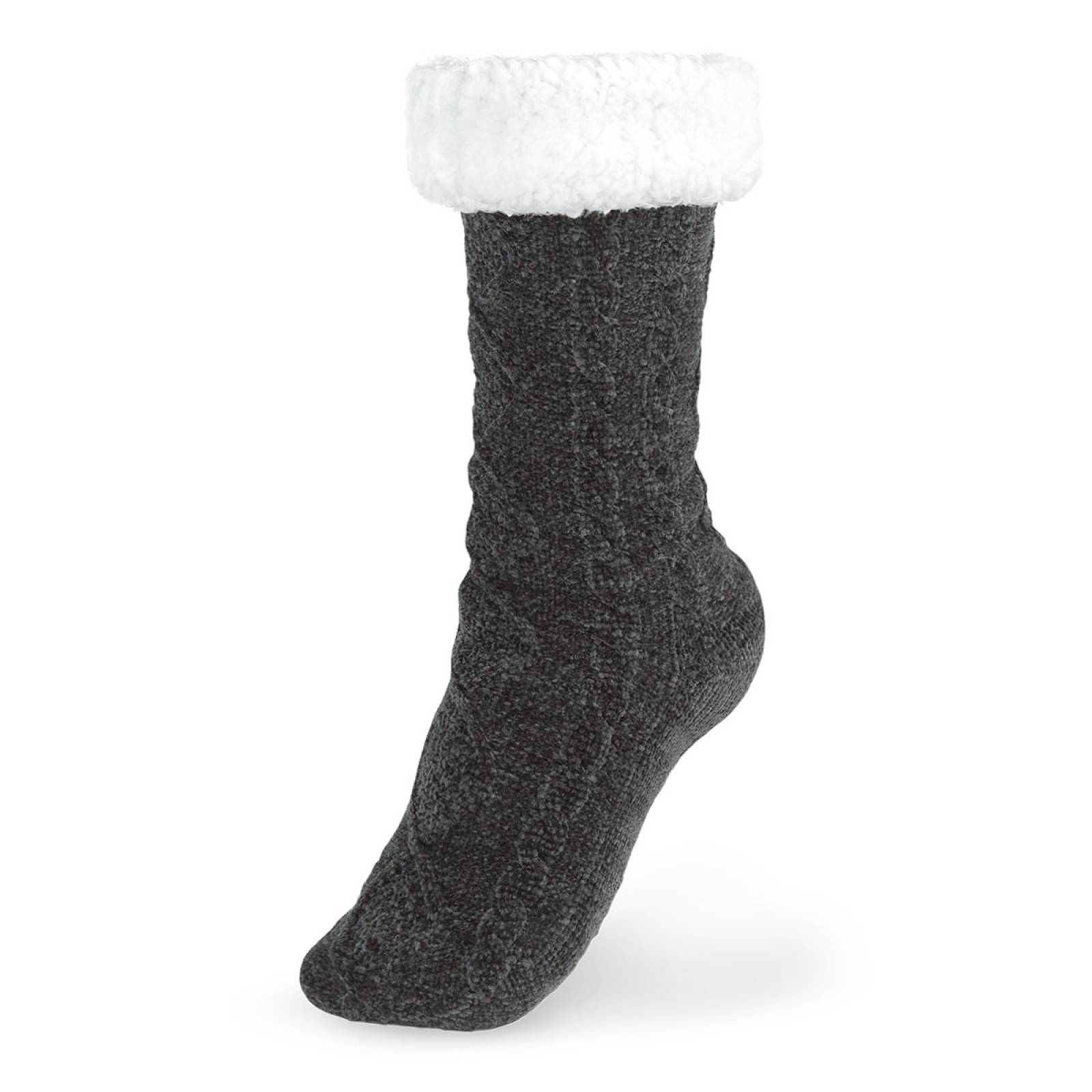 Calcetines Invernales Térmicos Borrega/ Antiderrapante 1 Par Gris oxford REAL TEXTIL