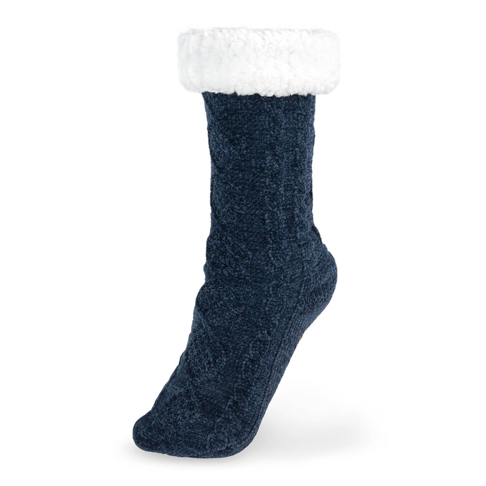 Calcetines Invernales Térmicos Borrega/ Antiderrapante 1 Par Azul marino REAL TEXTIL