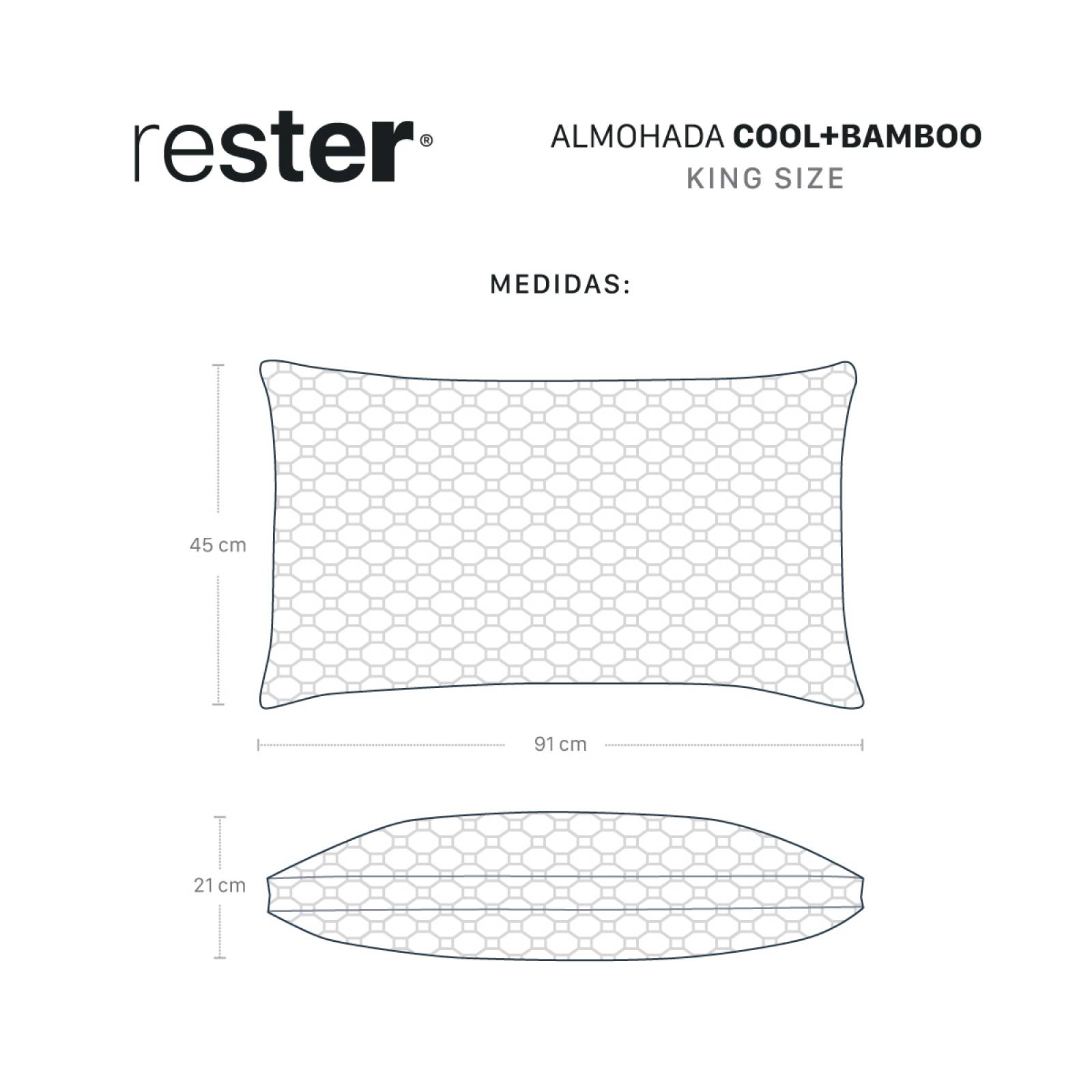 Almohada Coolmásbamboo Memory Foam Ajustable King Size Blanco Rester by Esquimal