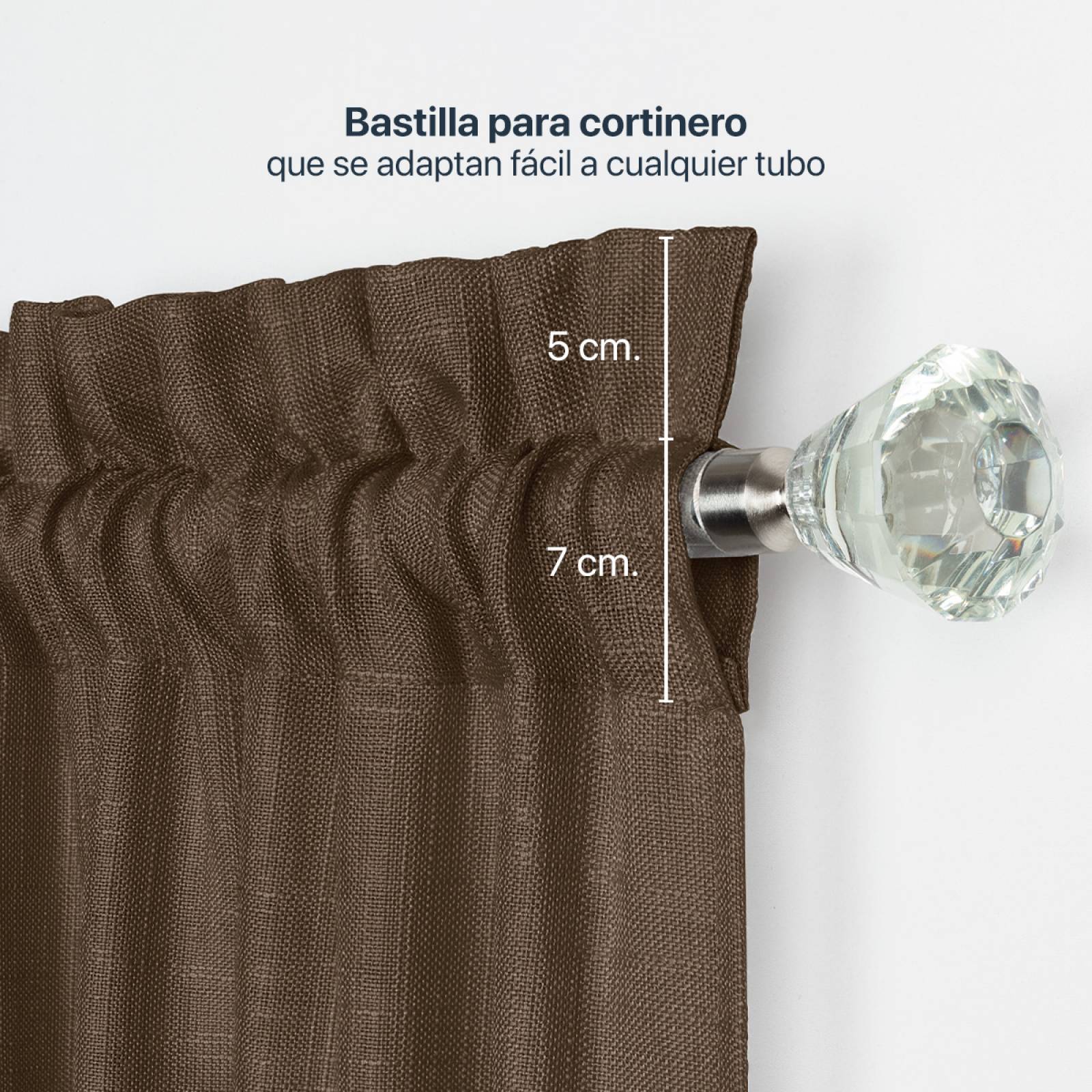 Cortina Translúcida Tipo Lino - 2.70m X 2.30m Melinda (café) ESQUIMAL