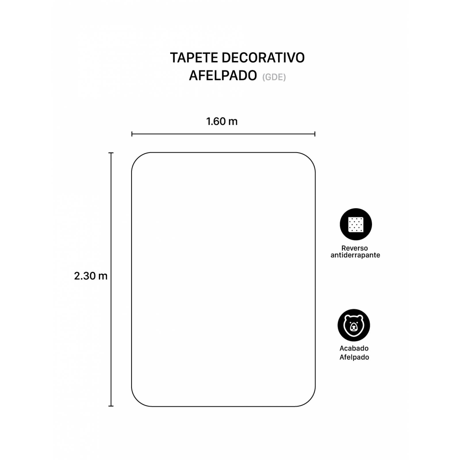 Tapete Alfombra Decorativa Peludo 2.30m X 1.60m - Nuez-Café ESQUIMAL.