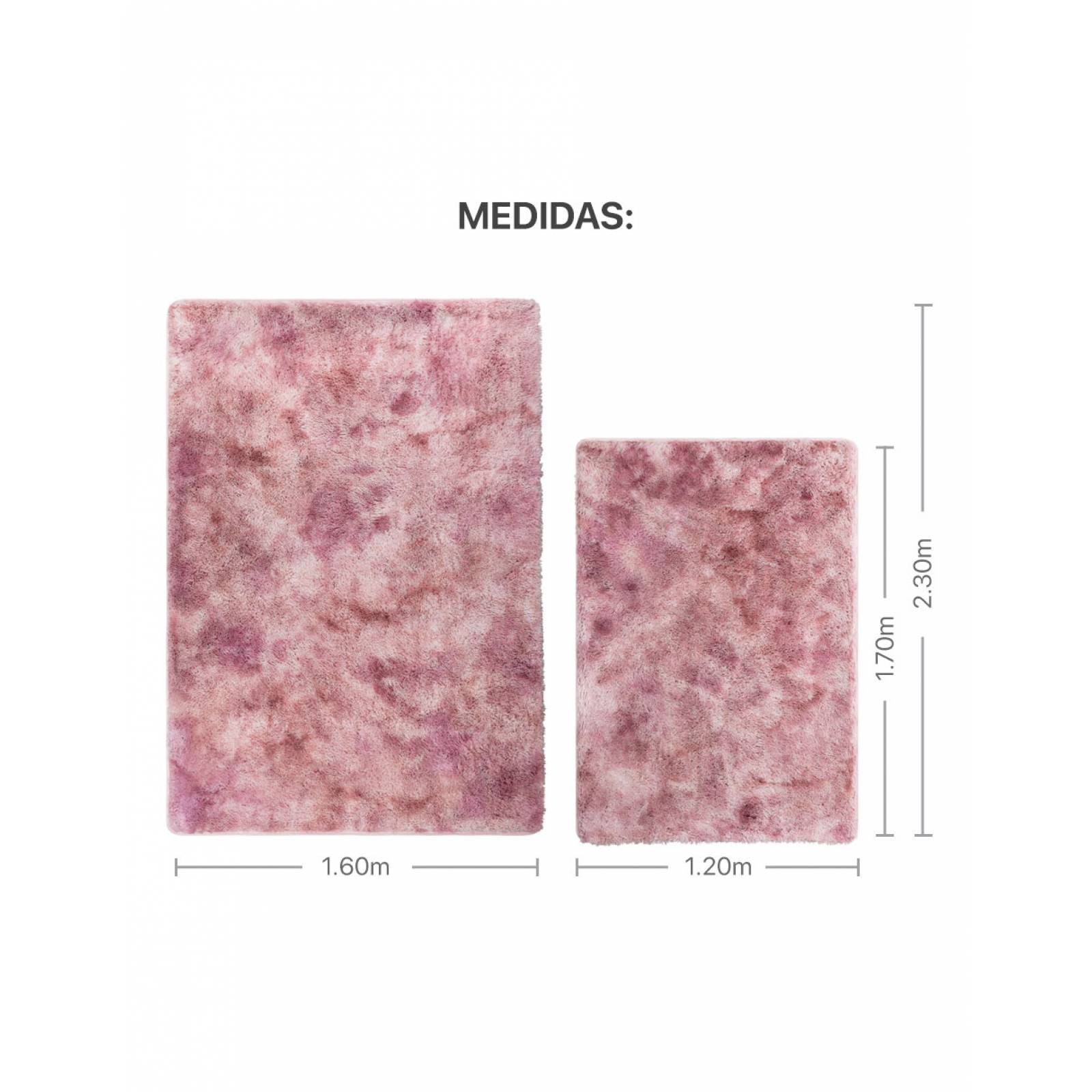 Tapete Alfombra Decorativa Peludo 2.30m X 1.60m - Merengue-Rosa ESQUIMAL