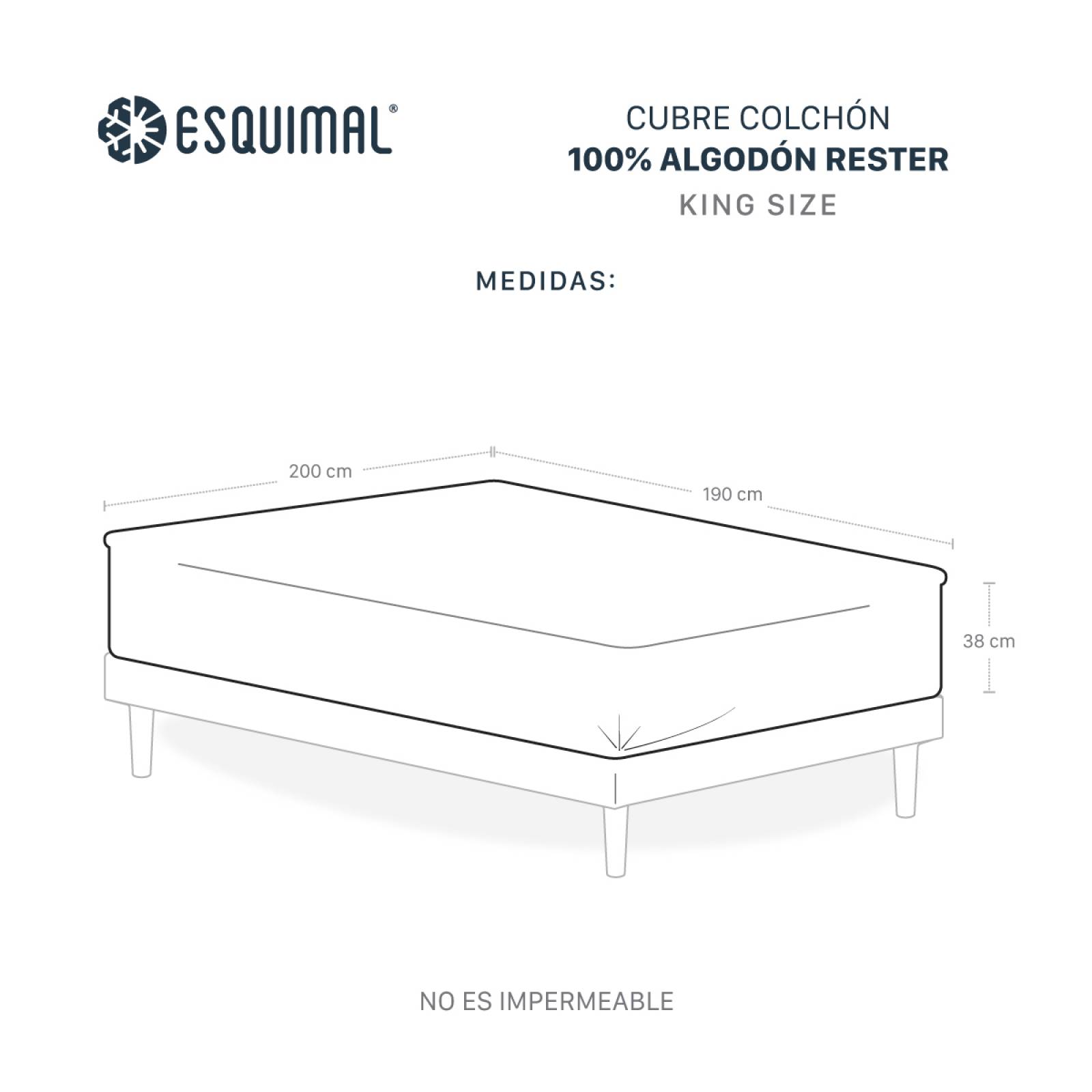 Cubre Colchón King Size 100% Algodón Blanco ESQUIMAL BY RESTER