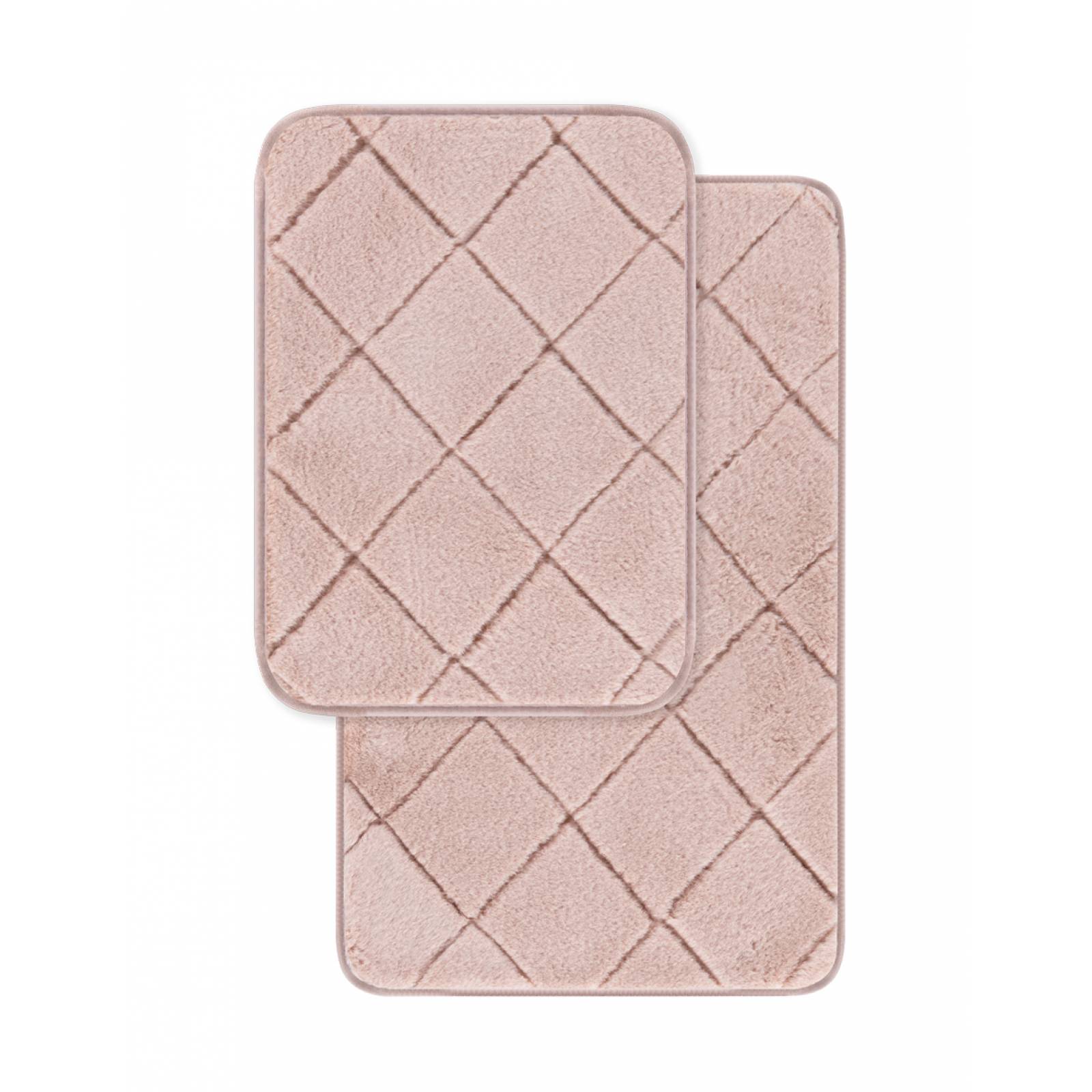 Set De 2 Tapetes Decorativos De Baño Ultrasuave Rosa ESQUIMAL